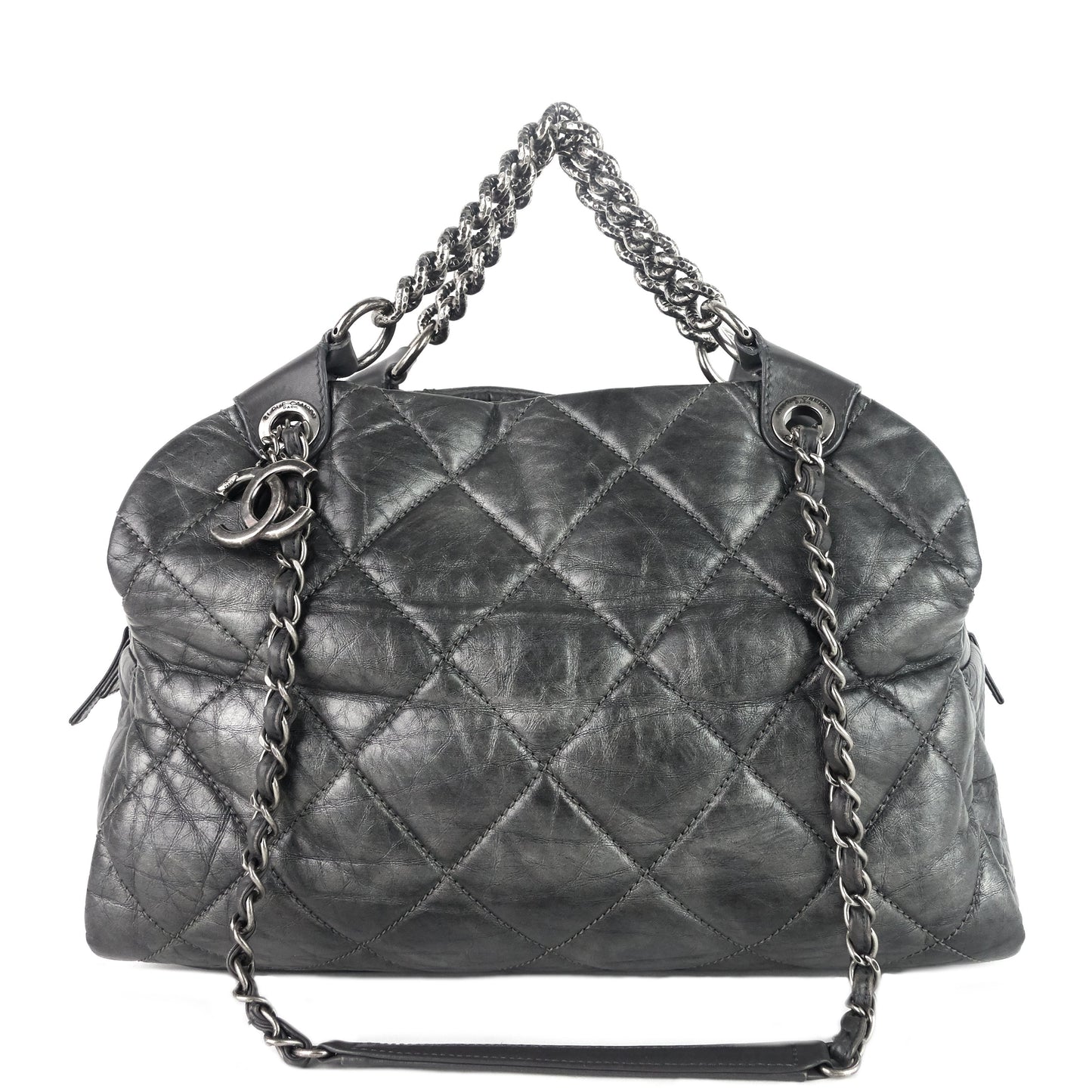 Chanel Pondichery Aged Calfskin Leather Tote Bag
