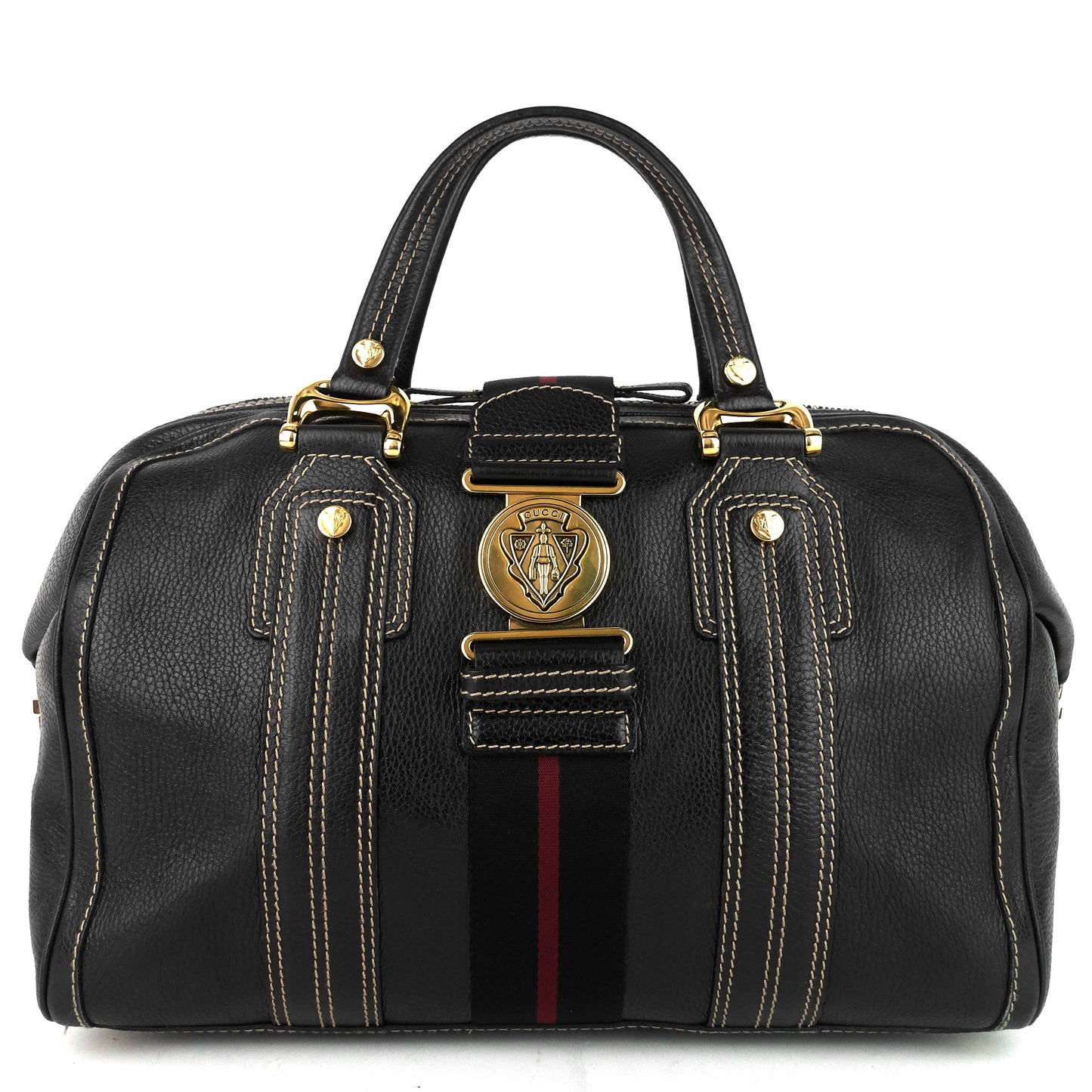 Gucci Aviatrix Large Leather Boston Bag