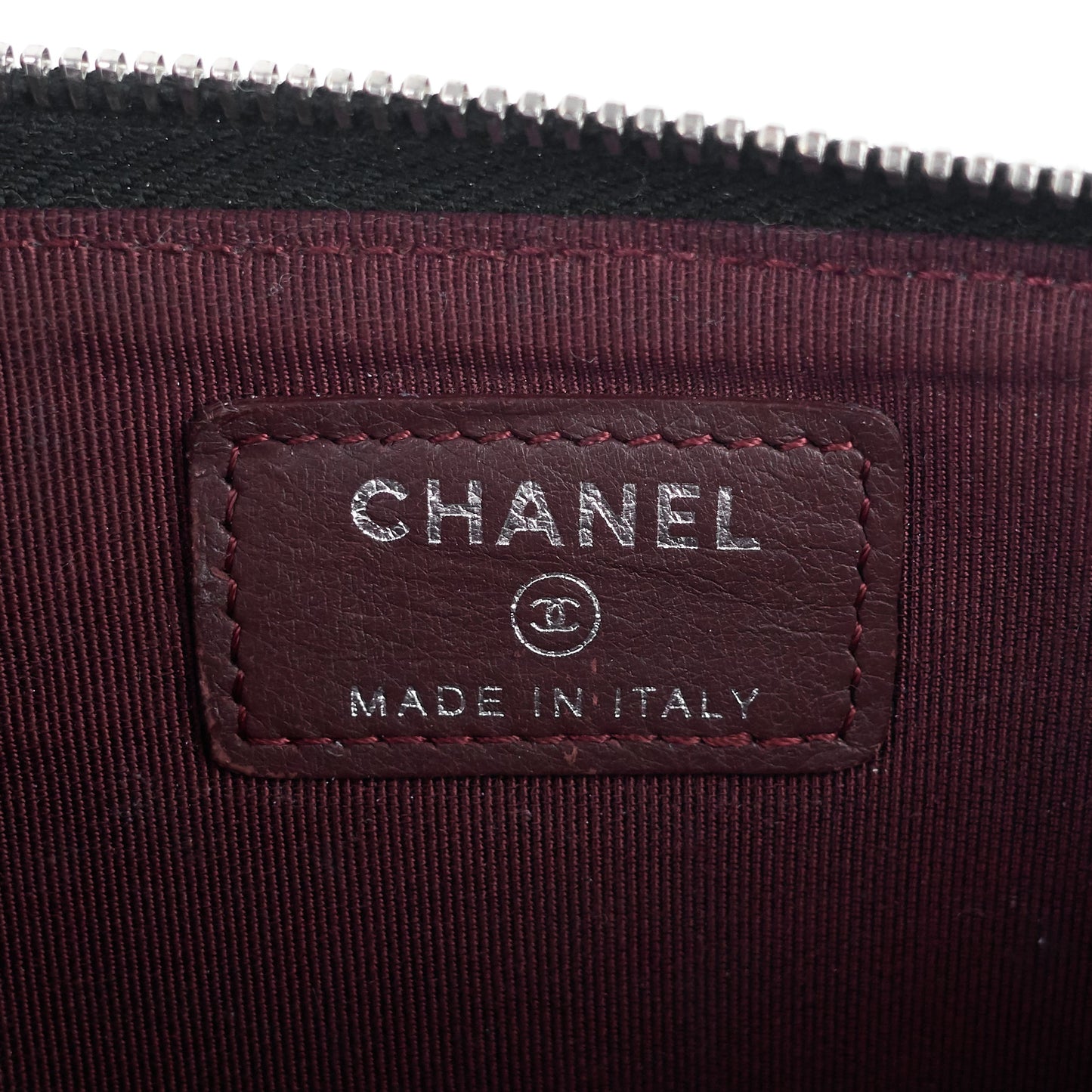 Chanel Classic Zip Lambskin Leather Pouch