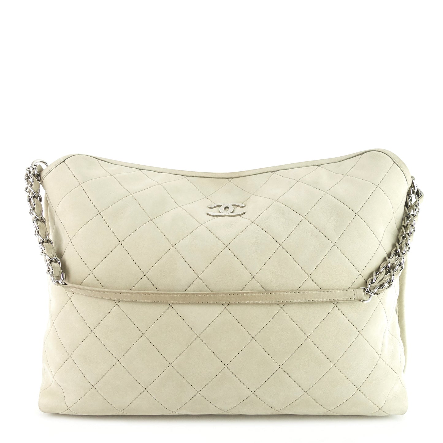 Chanel French Riviera Quilted Suede Hobo Bag