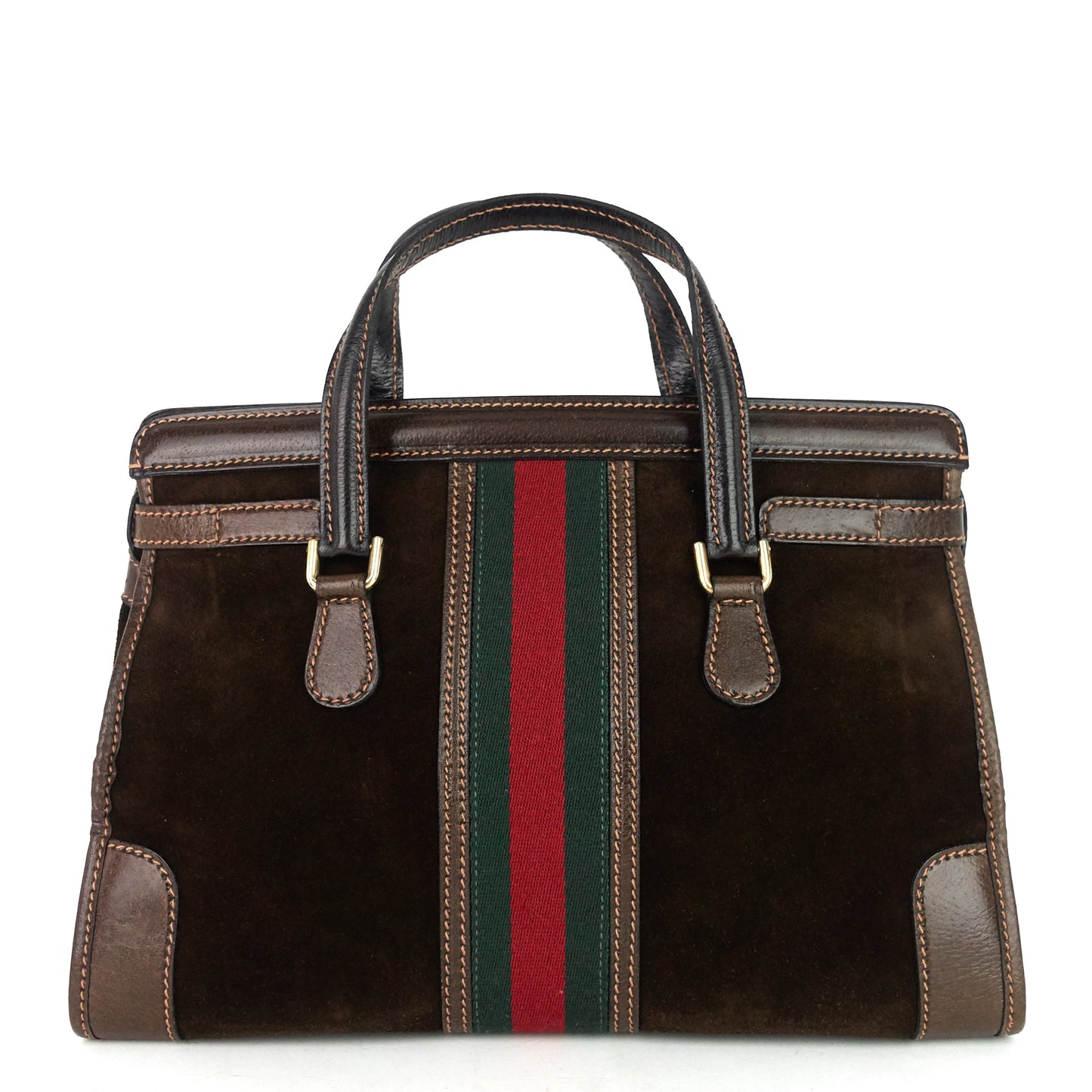 Gucci Suede Web Stripe Tote Bag
