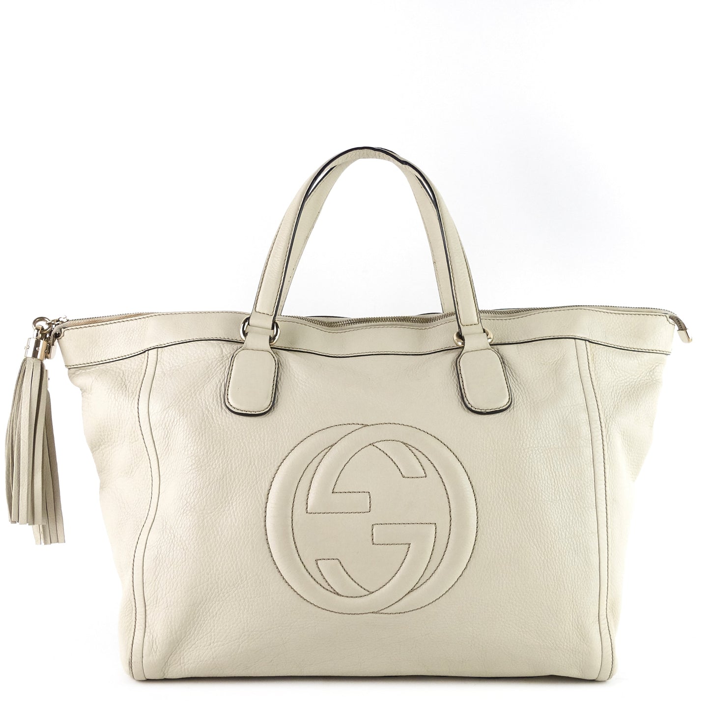 Gucci Soho Working Large Leather Tassels Tote Bag