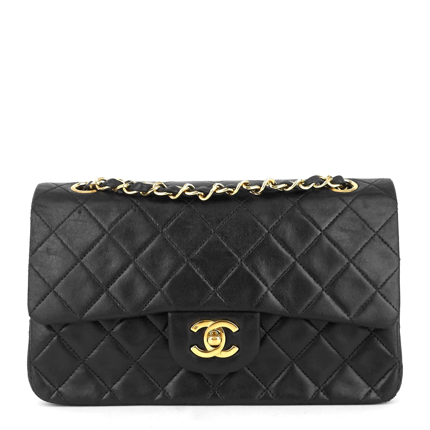 Chanel Double Flap Quilted Lambskin Leather Bag