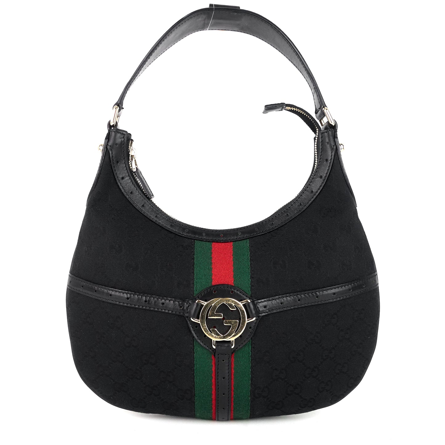 Gucci Web Reins GG Canvas Hobo Bag