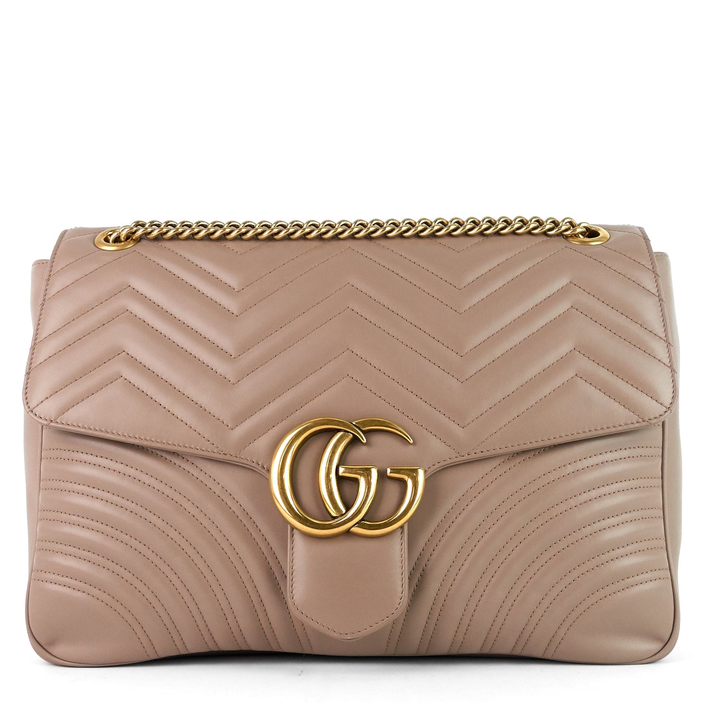 Gucci GG Marmont Large Chevron Leather Bag