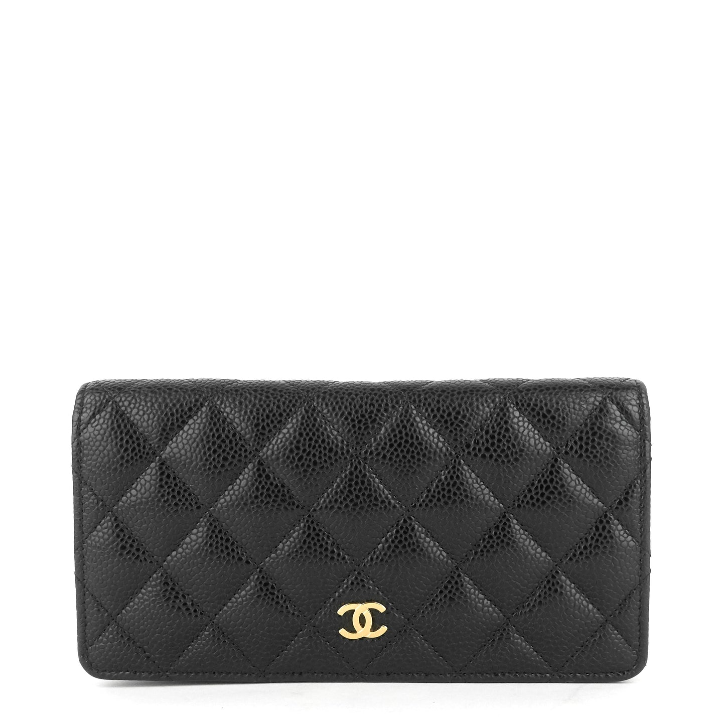 Chanel L-Yen Caviar Leather Wallet