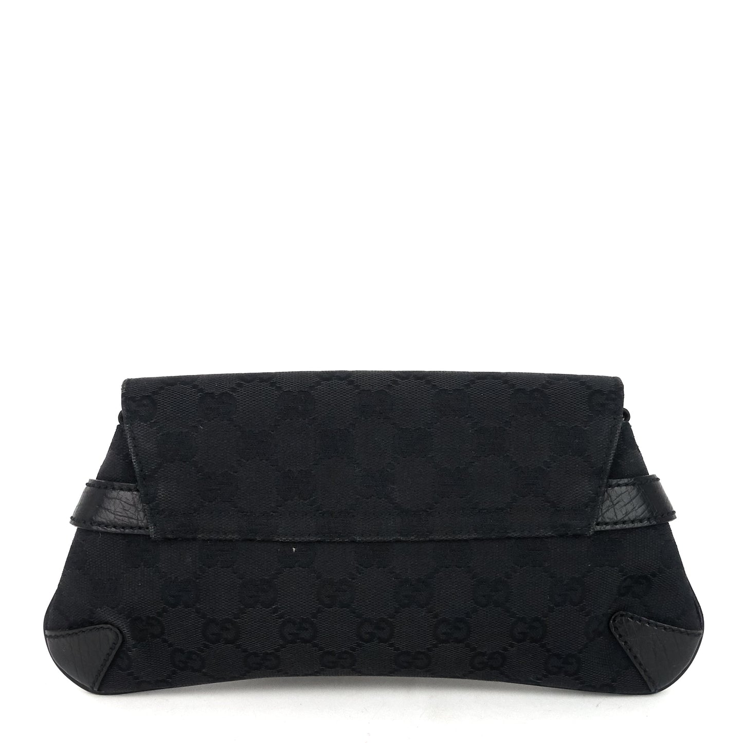 Gucci GG Canvas Horsebit Chain Clutch Bag