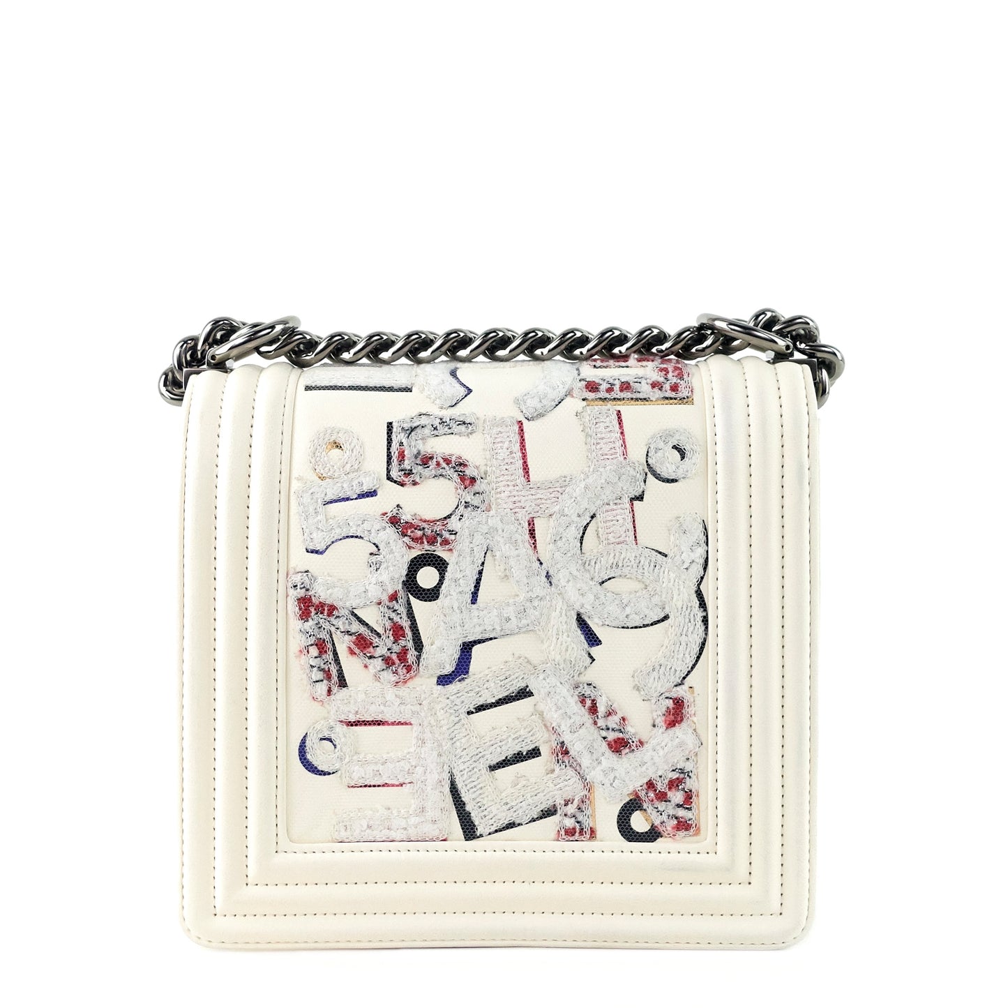Chanel No 5 Graffiti Lambskin Leather Boy Bag