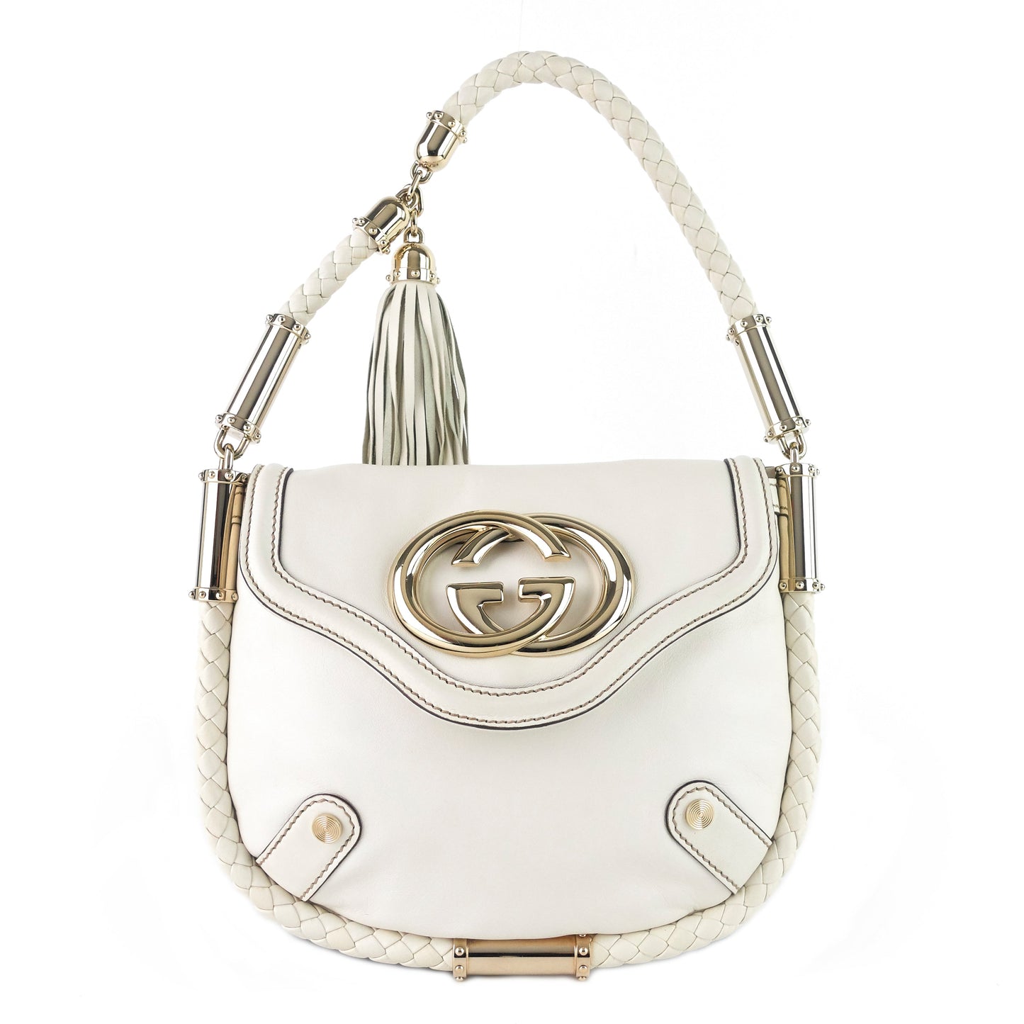 Gucci Britt Tassel Small Calfskin Leather Hobo Bag