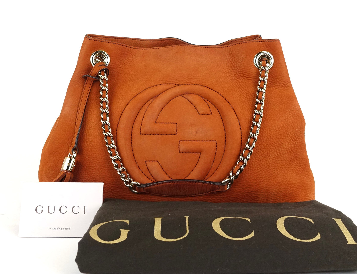 Gucci Soho Chain Strap Nubuck Leather Handbag