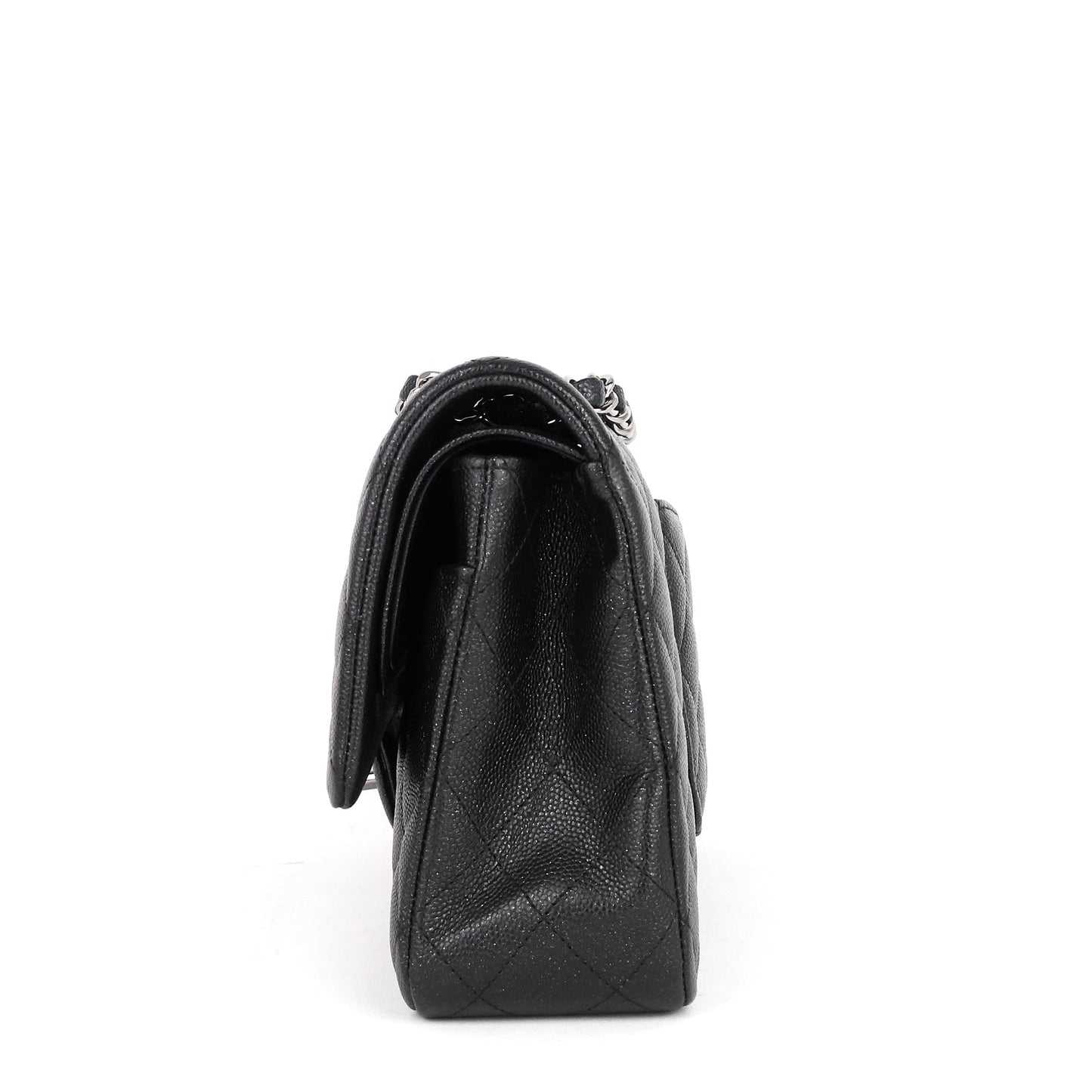 Chanel Double Flap Quilted Caviar Leather Bag