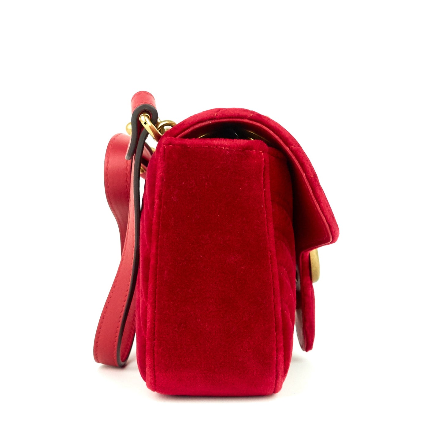 Gucci GG Marmont Mini Chevron Velvet Bag