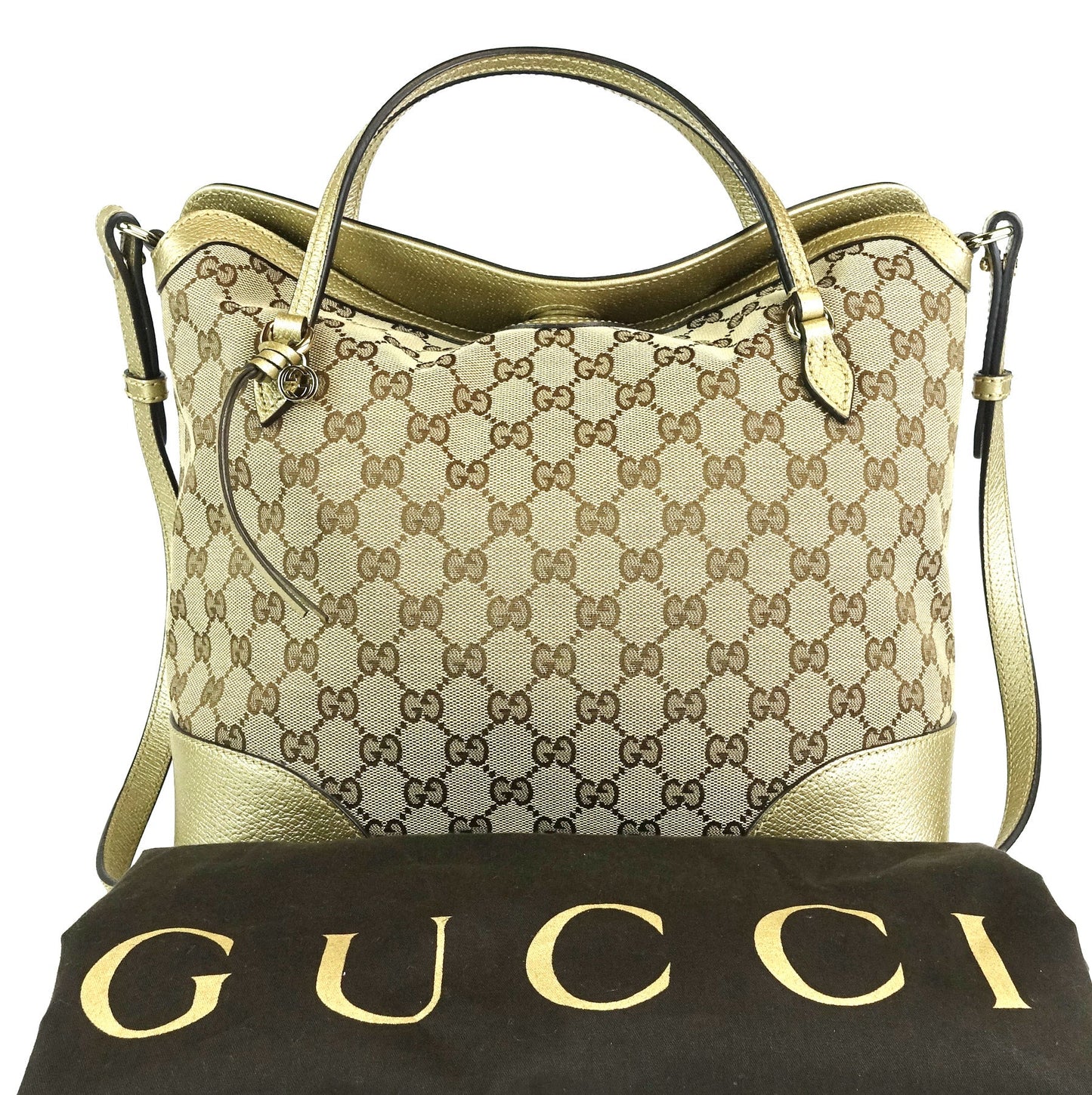 Gucci Bree Monogram Canvas Convertible Top Handle Bag