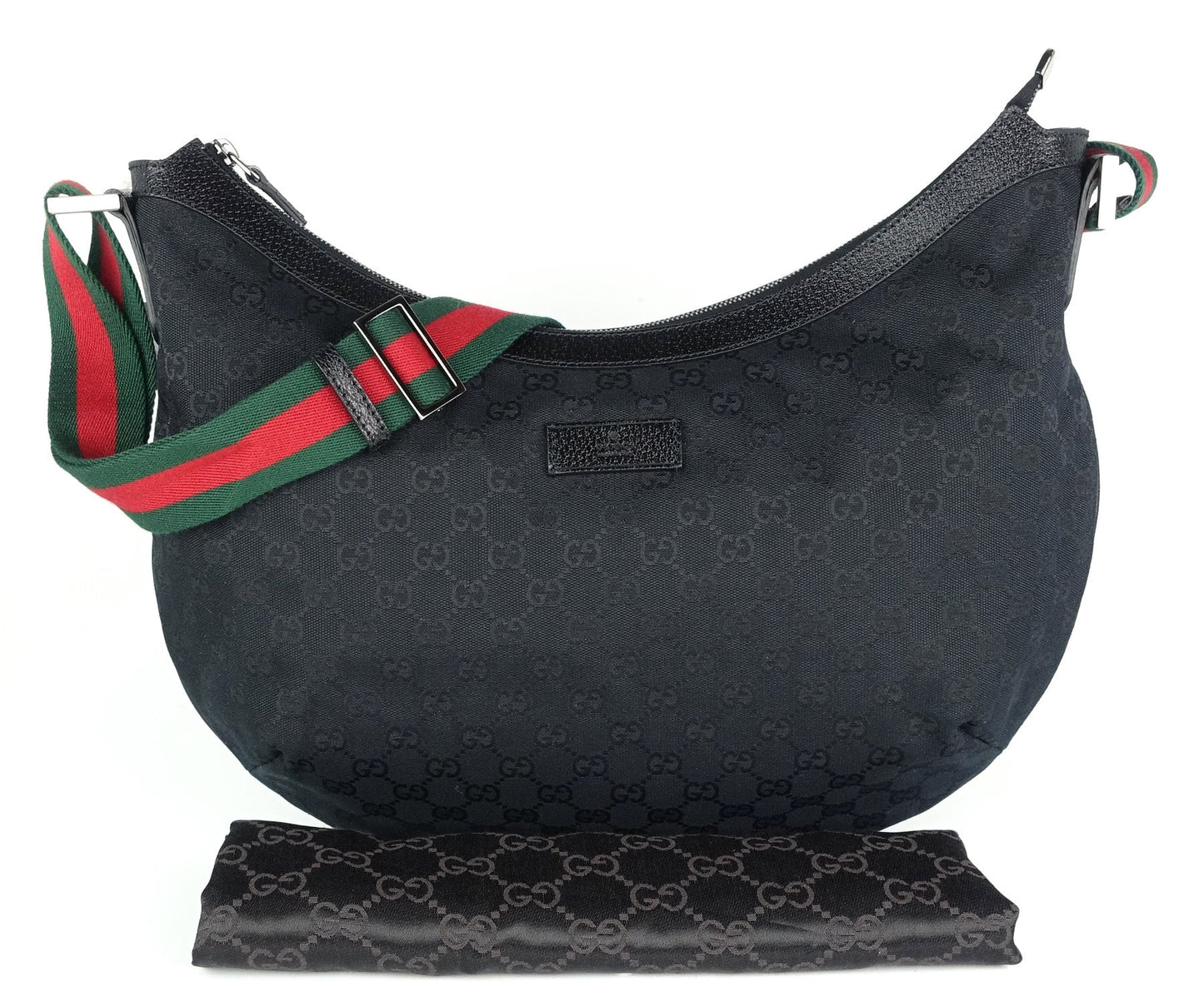 Gucci Monogram Canvas Web Strap Large Messenger Bag