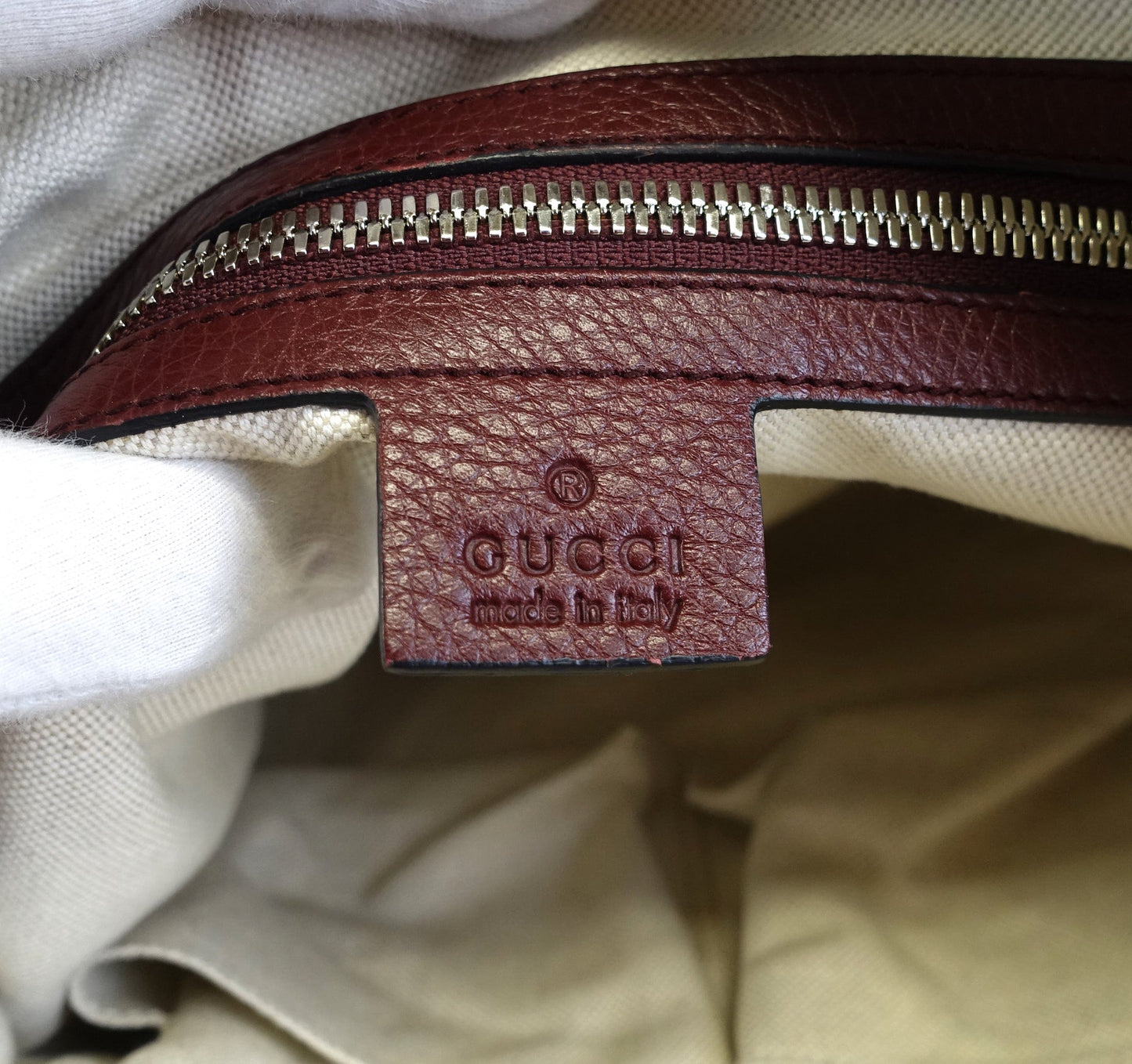 Gucci Soho Calf Leather Front Flap Pocket Medium Bag