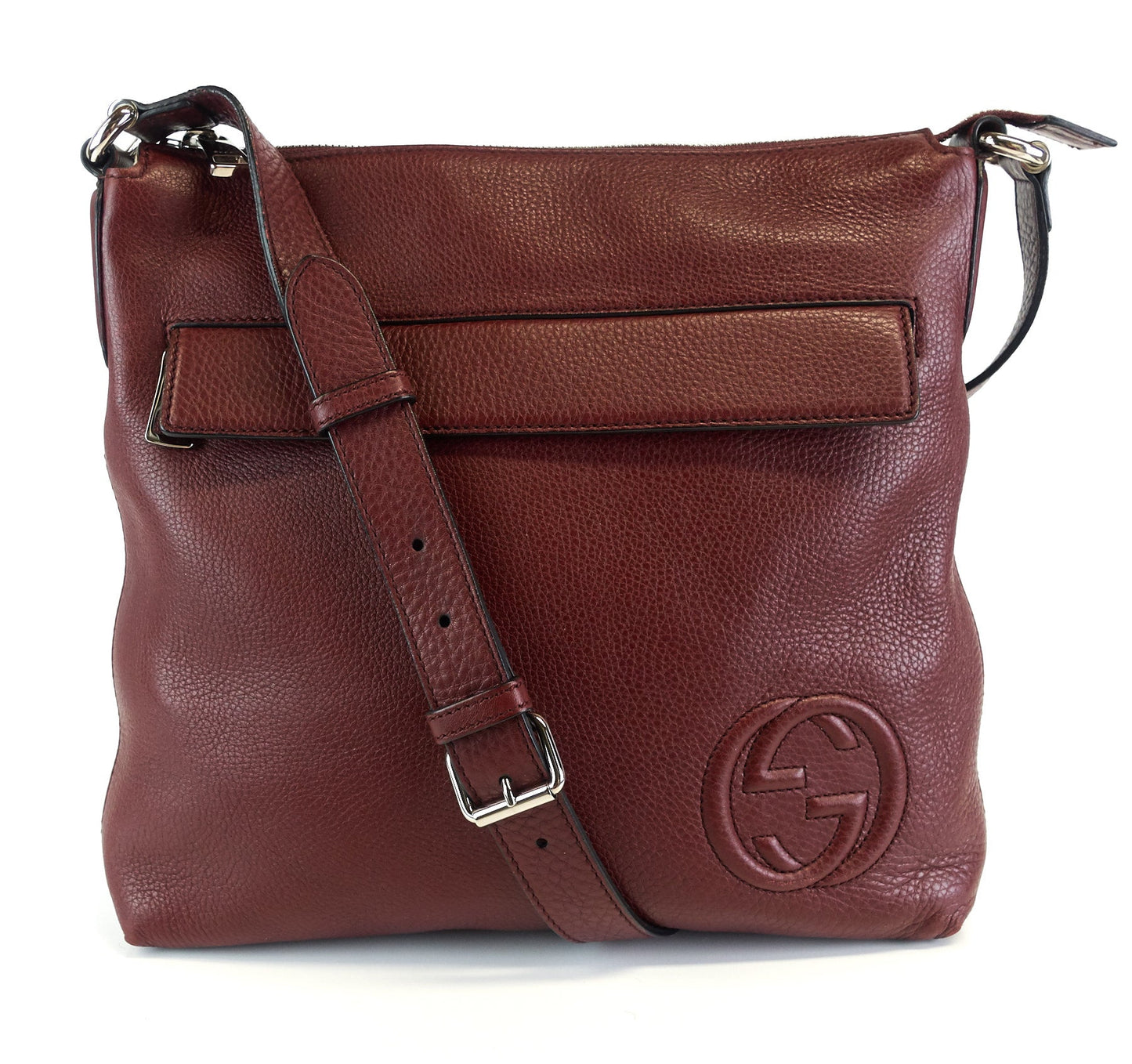 Gucci Soho Calf Leather Front Flap Pocket Medium Bag