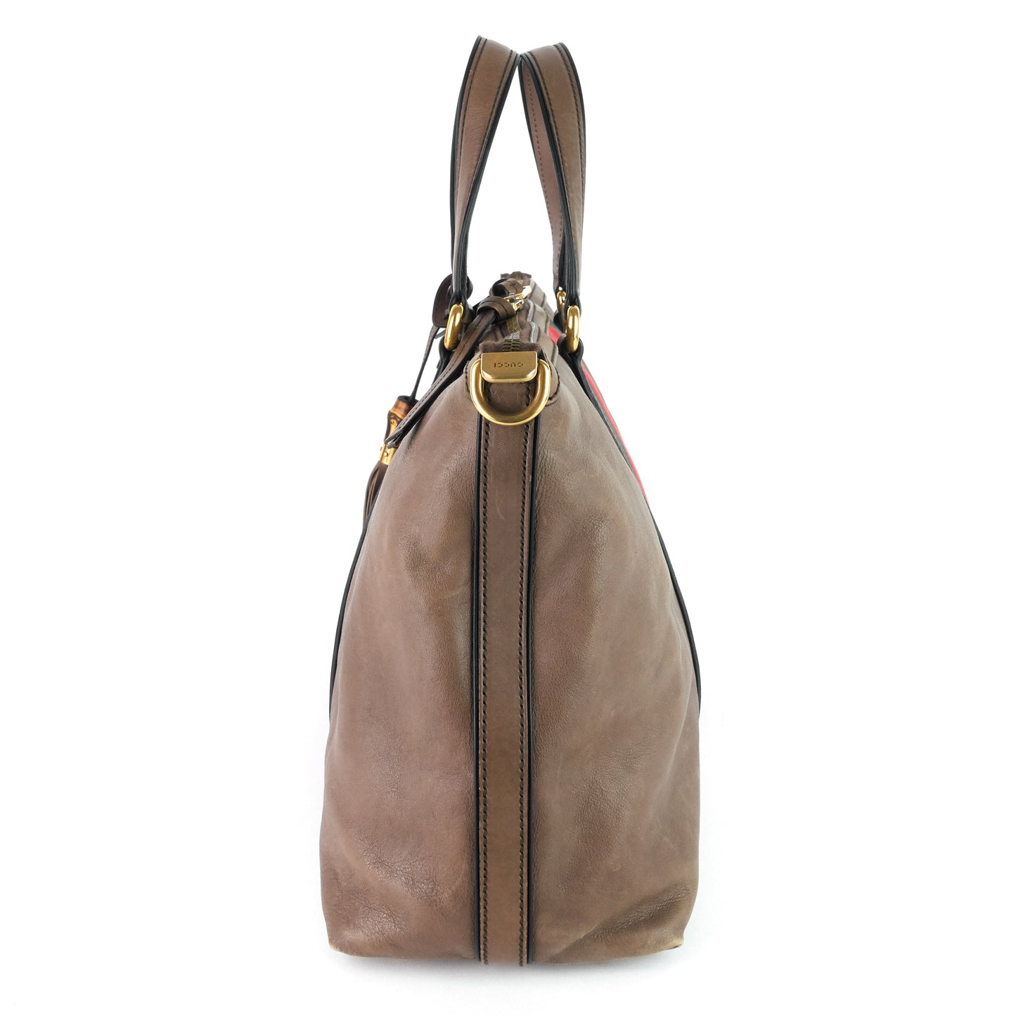 Gucci Raina Web Top Handle Medium Leather Bag