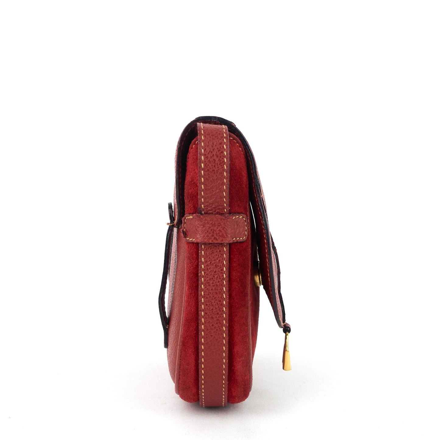 Gucci Saddle Flap Suede Shoulder/Belt Bag