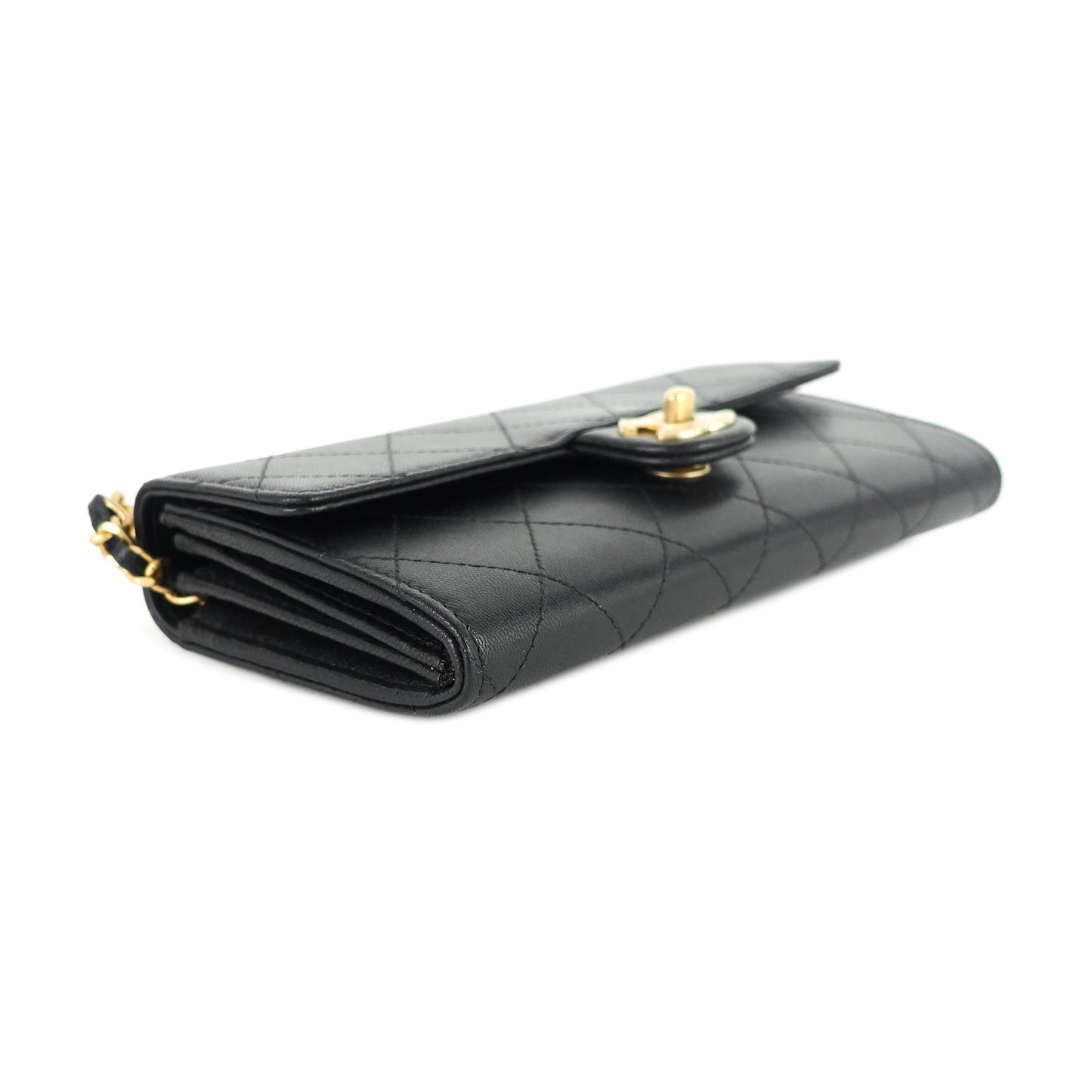 Chanel Chic Pearls Flap Goatskin Leather Clutch with Chain Bag
