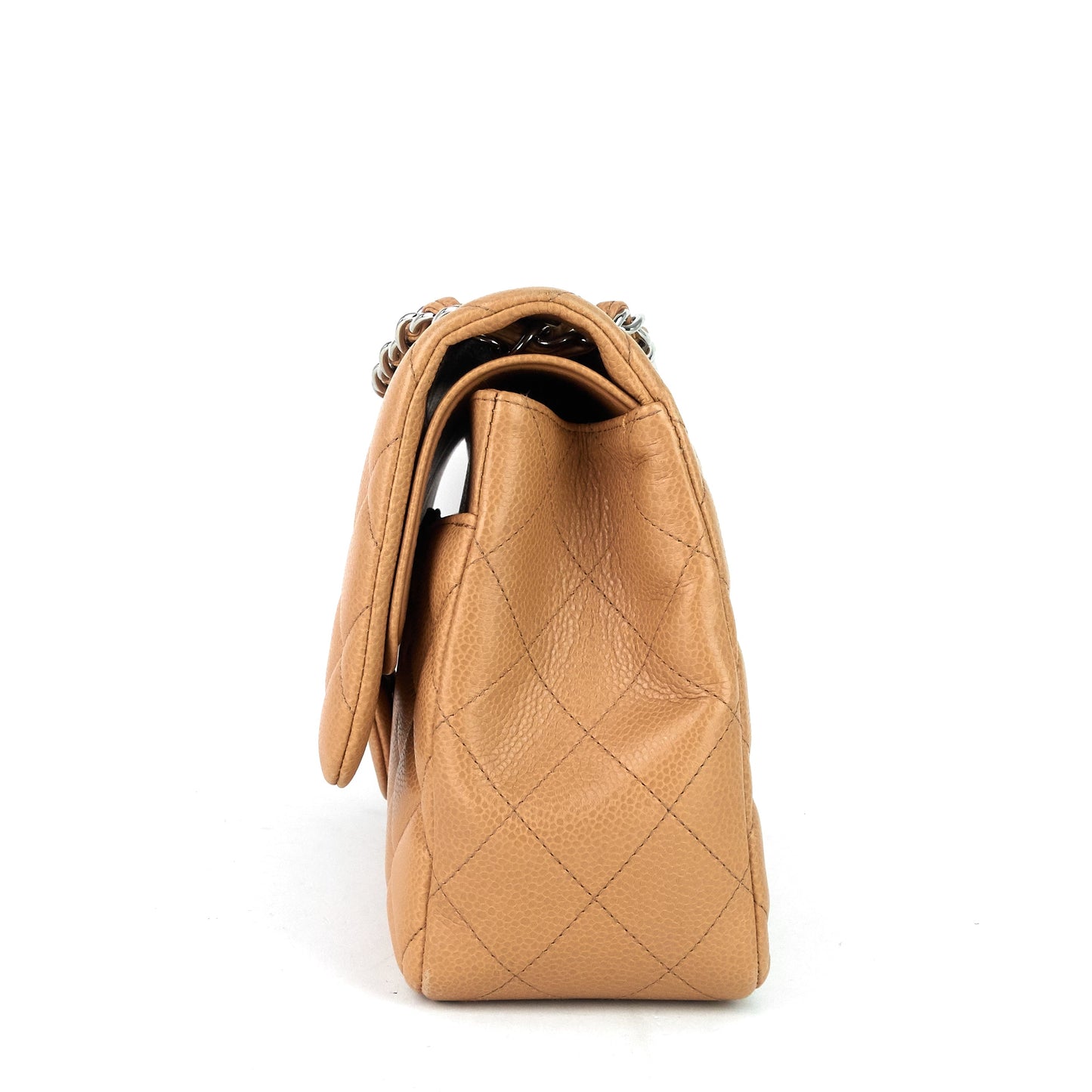 Chanel Double Flap Quilted Caviar Leather Bag