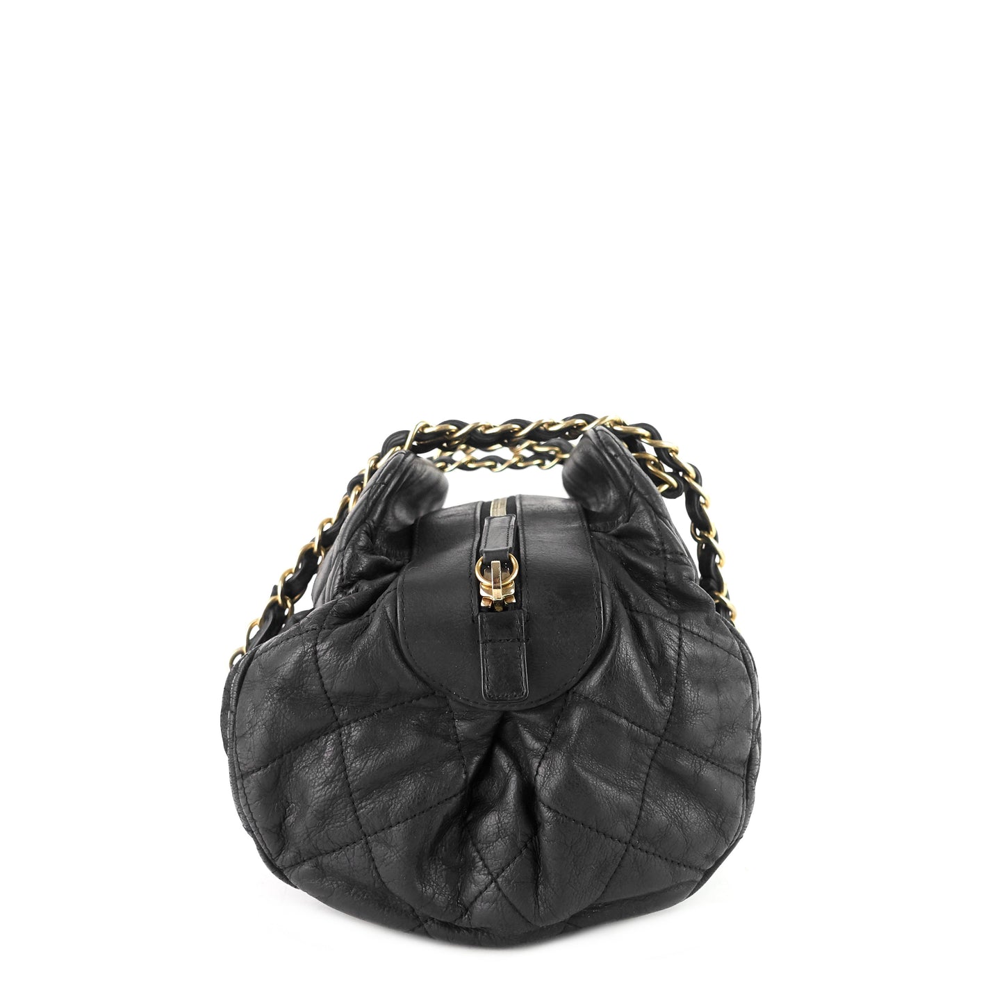 Chanel Chic Quilted Iridescent Calfskin Leather Bowling Bag