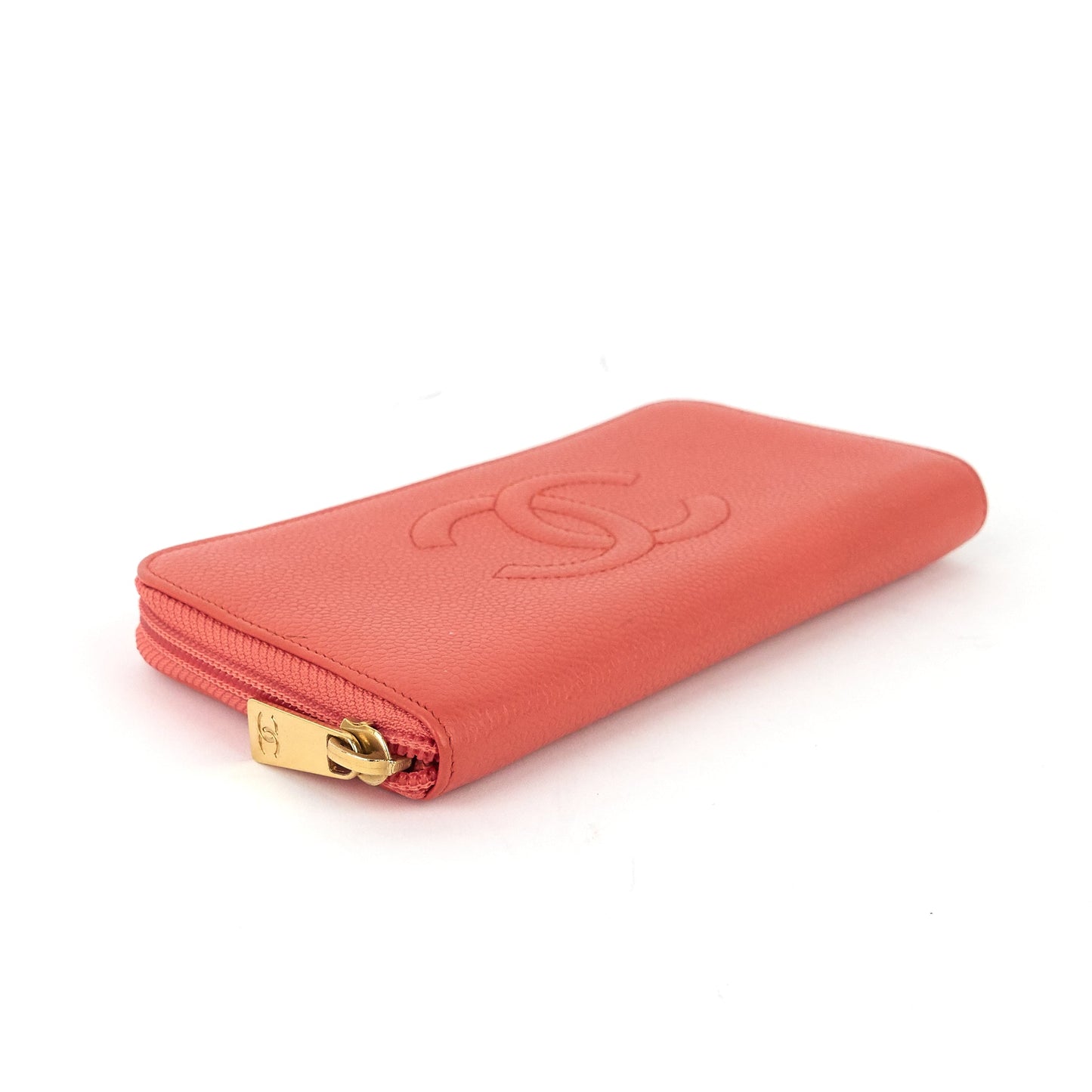 Chanel CC Timeless Caviar Zip Around Wallet