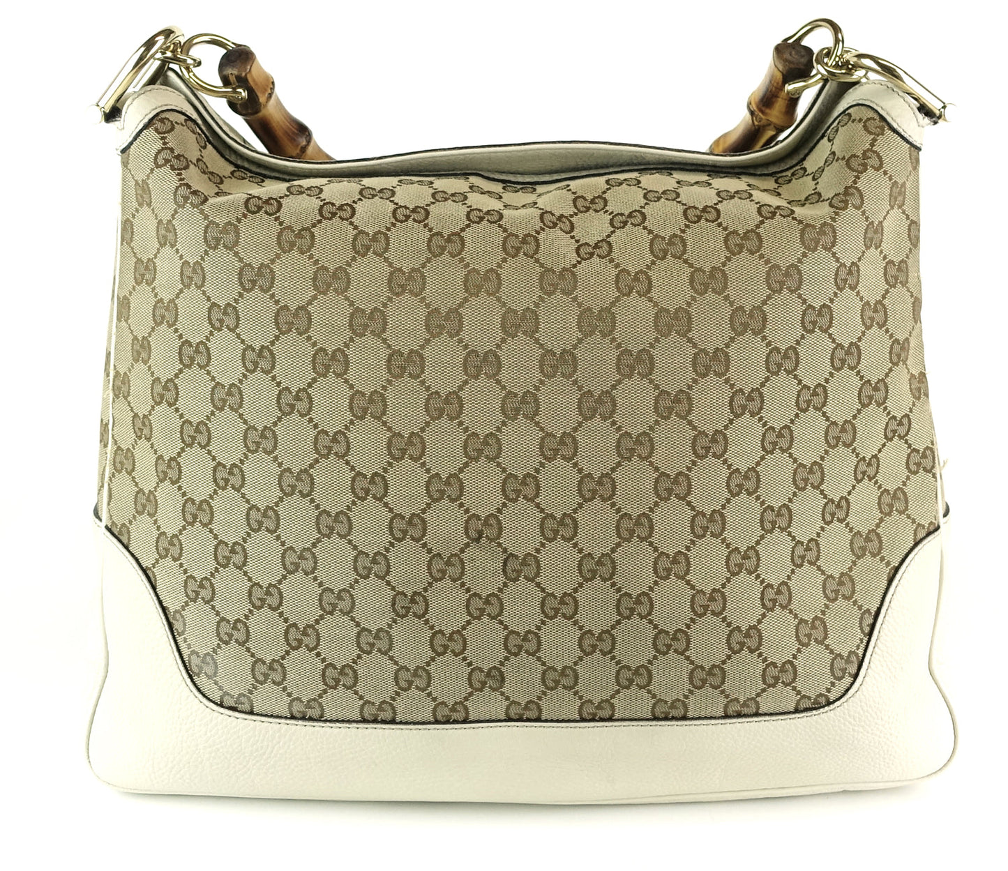 Gucci Diana Monogram Canvas Bamboo Handle Bag with Strap
