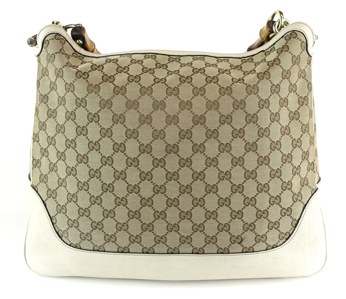 Gucci Diana Monogram Canvas Bamboo Handle Bag with Strap