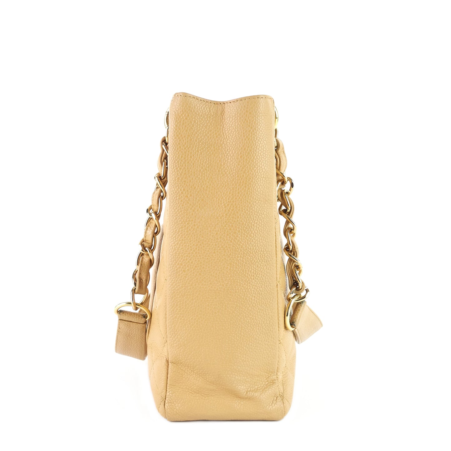 Chanel Petite Shopping Tote Quilted Caviar Leather Bag