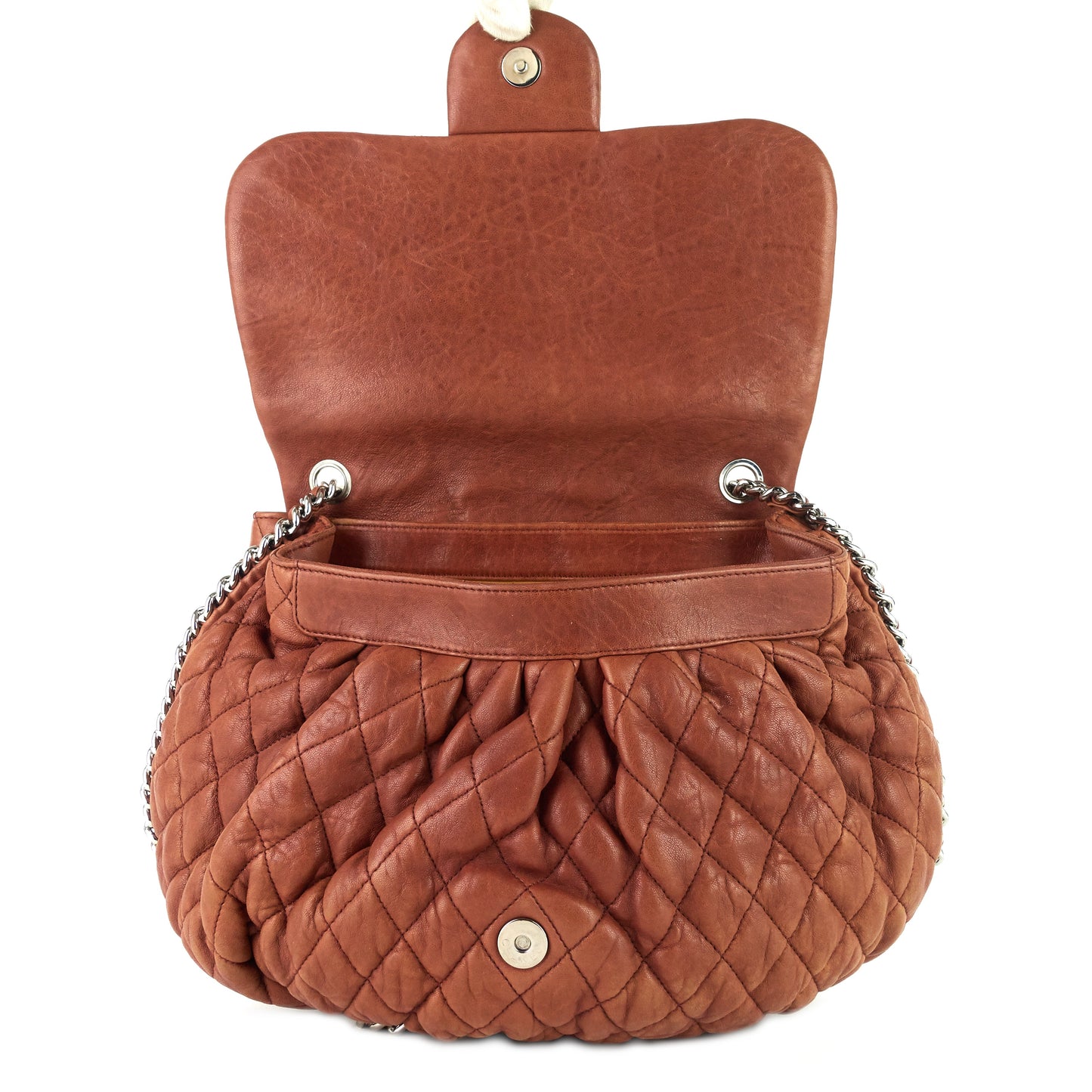 Chanel Chain Around Large Calfskin Leather Flap Bag