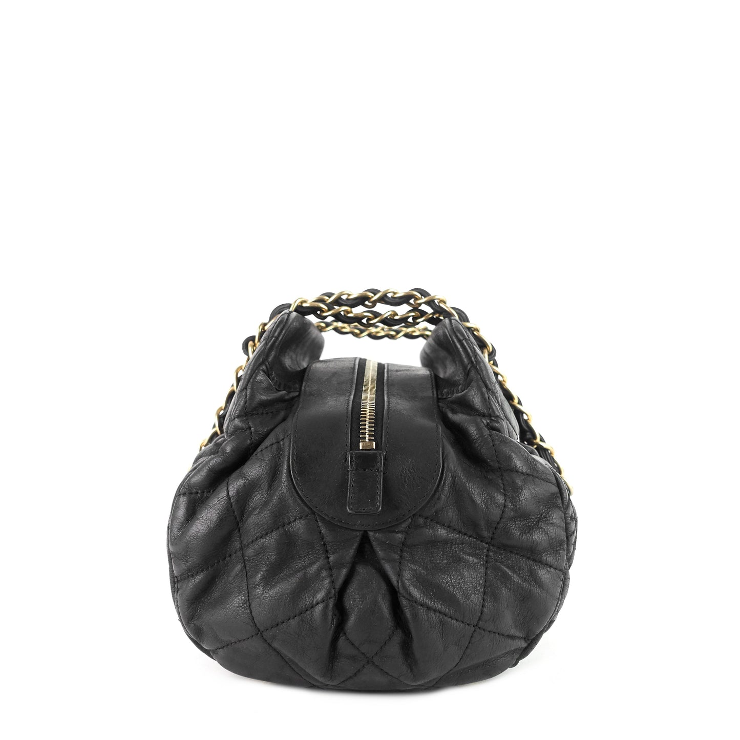 Chanel Chic Quilted Iridescent Calfskin Leather Bowling Bag