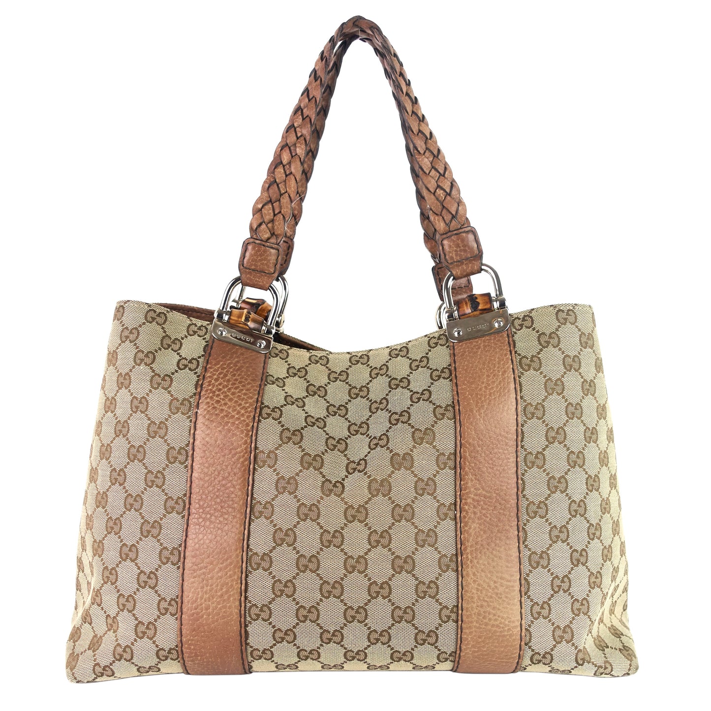 Gucci Libeccio Bamboo Bar Medium Canvas Tote Bag