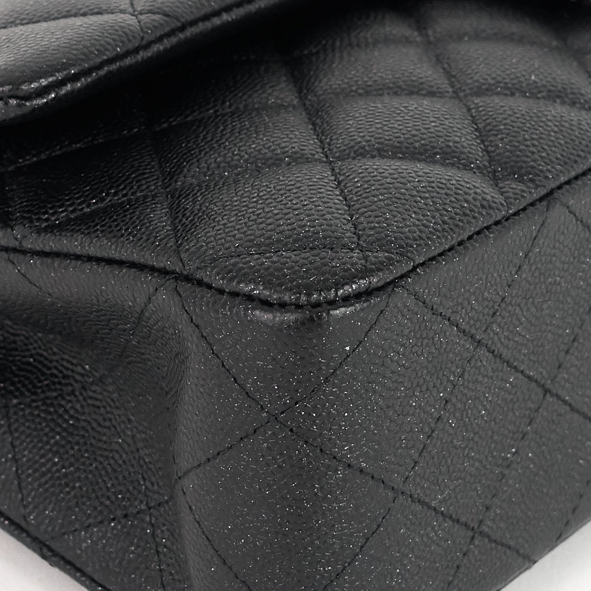 Chanel Double Flap Quilted Caviar Leather Bag
