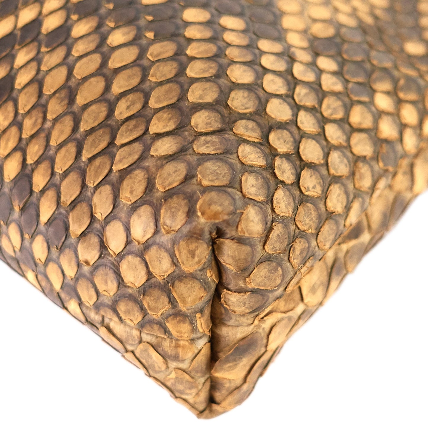 Gucci Zipped Python Leather Clutch Bag