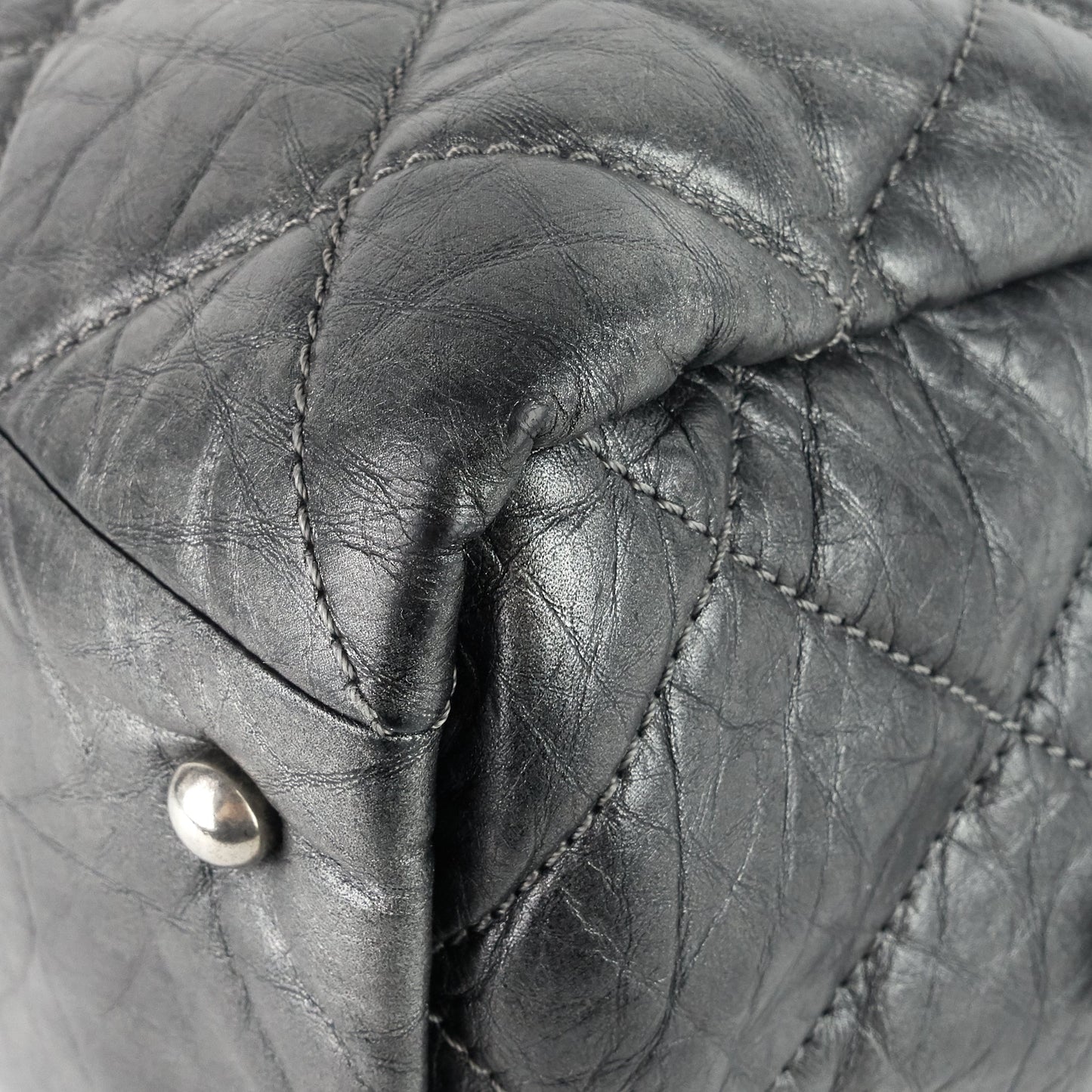 Chanel Pondichery Aged Calfskin Leather Tote Bag