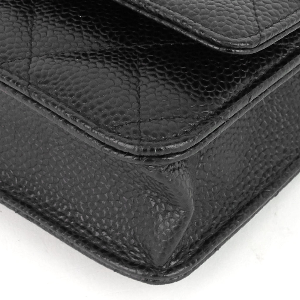 Chanel WOC Pebbled Caviar Leather Wallet on Chain Bag