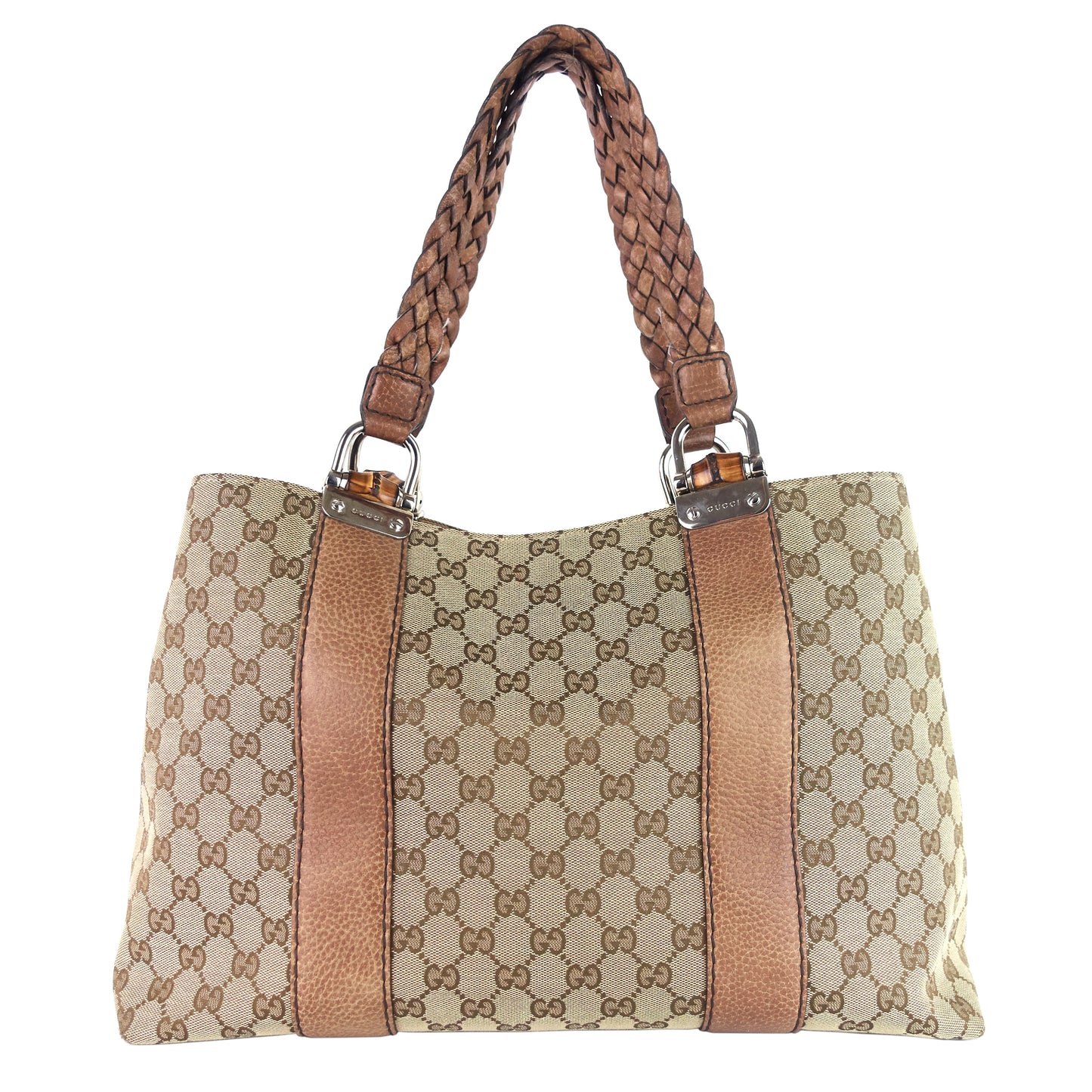 Gucci Libeccio Bamboo Bar Medium Canvas Tote Bag