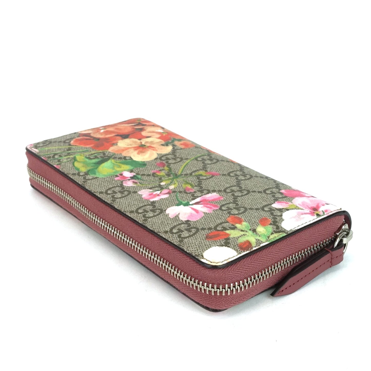 Gucci Blooms Supreme Canvas Zip Around Wallet