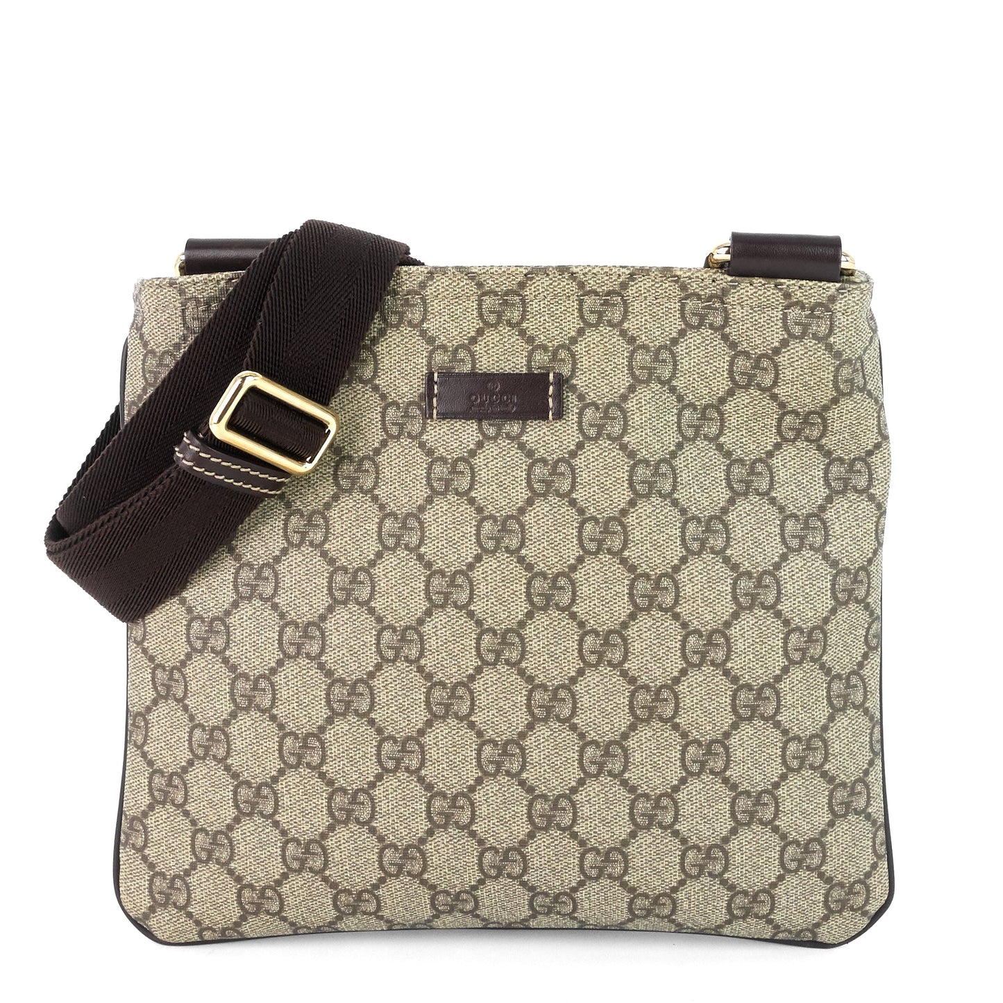 Gucci Zip Top Supreme Monogram Canvas Small Messenger Bag