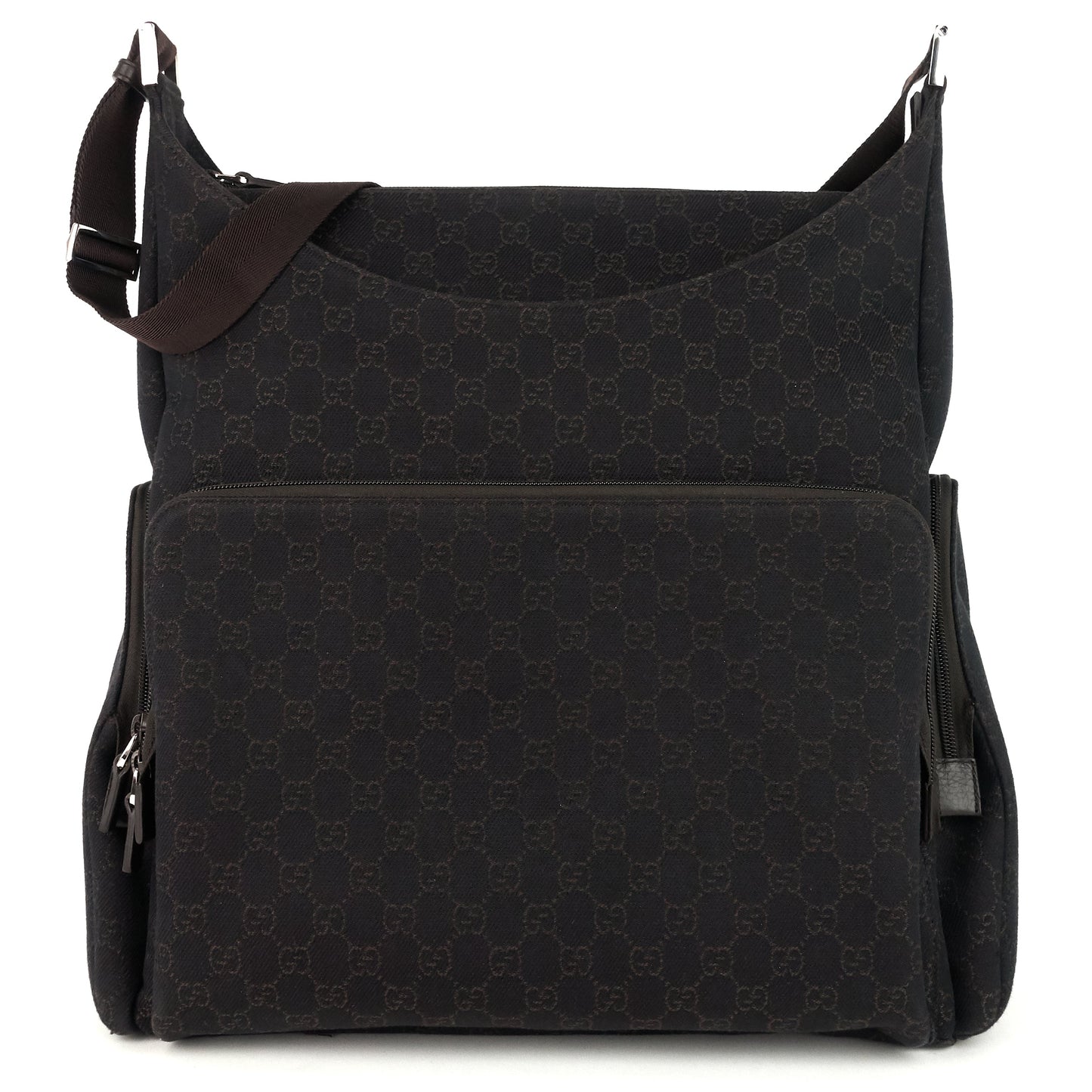 Gucci Zip Pockets XL Monogram Canvas Diaper Bag