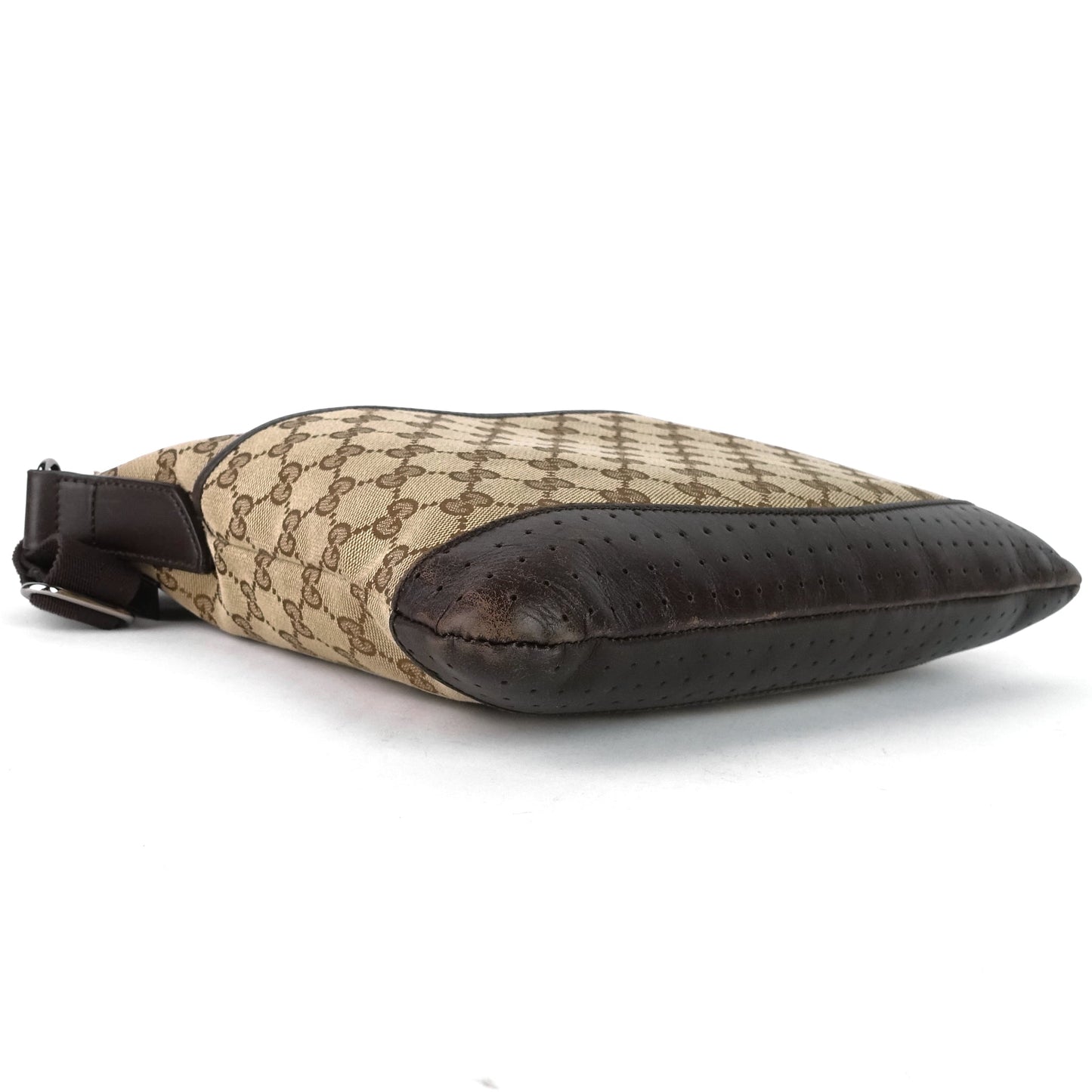 Gucci Monogram Canvas Perforated Messenger Bag