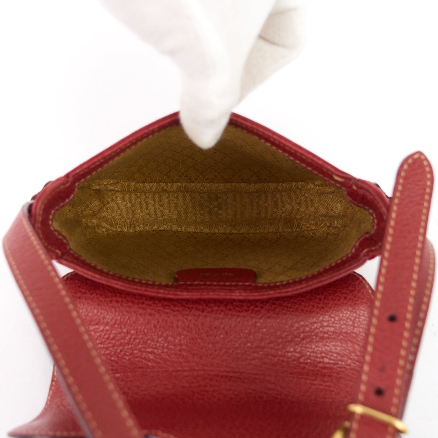 Gucci Saddle Flap Suede Shoulder/Belt Bag