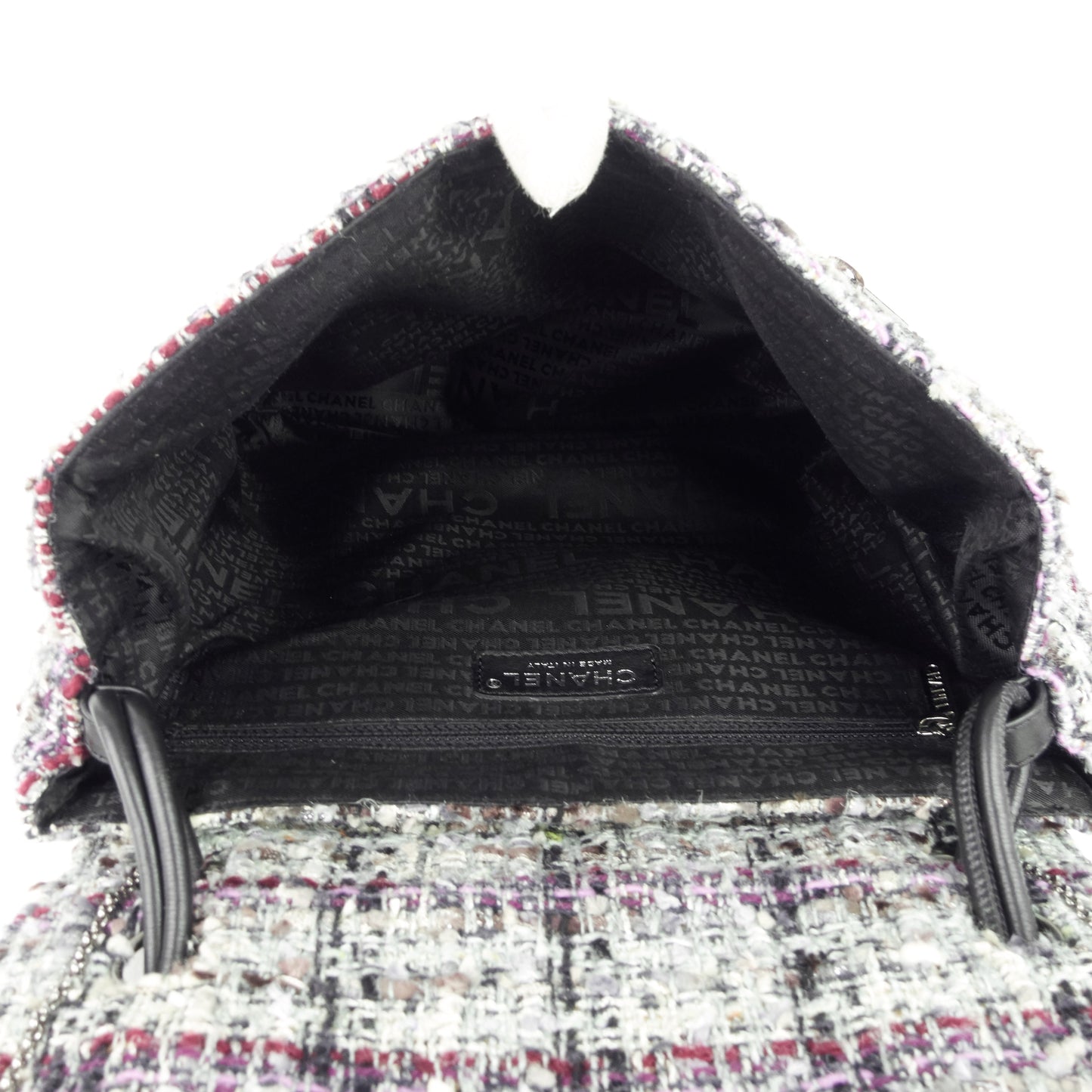 Chanel Floral Appliqué Tweed Messenger Bag