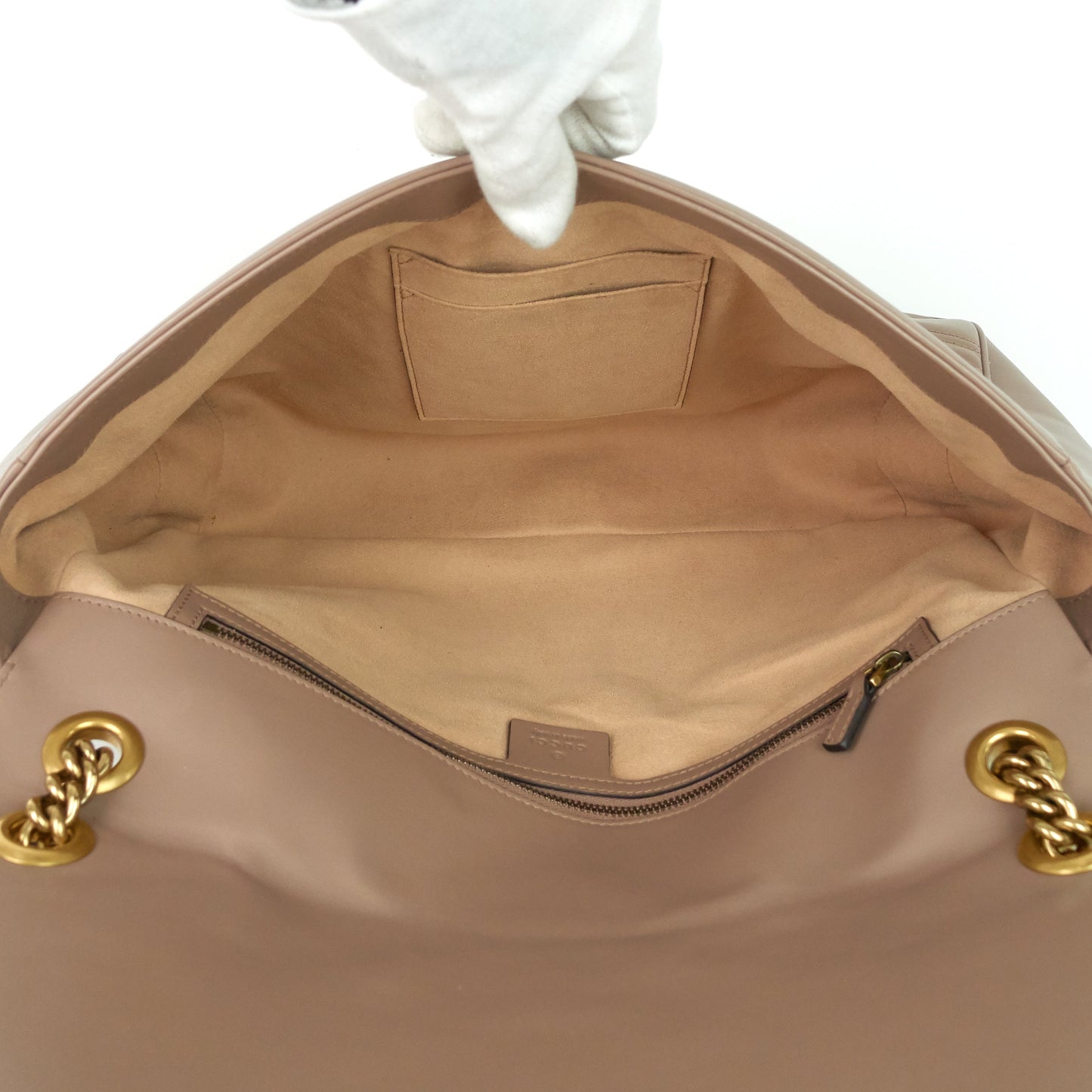 Gucci GG Marmont Large Chevron Leather Bag