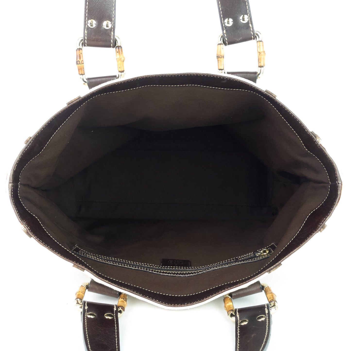 Gucci Bamboo Horsebit Print Canvas Tote Bag