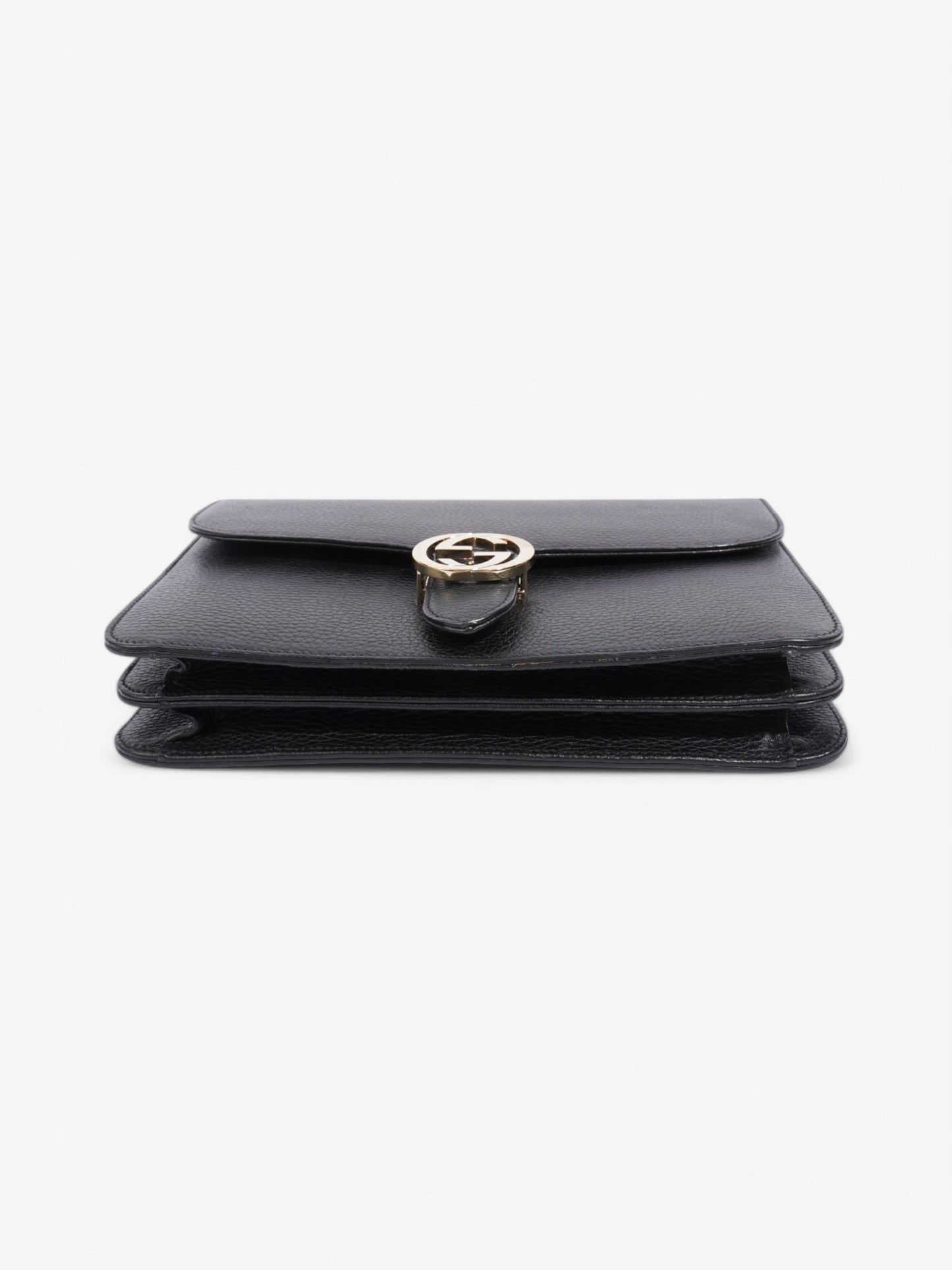 Gucci Dollar Interlocking G Black Calfskin Leather Medium
