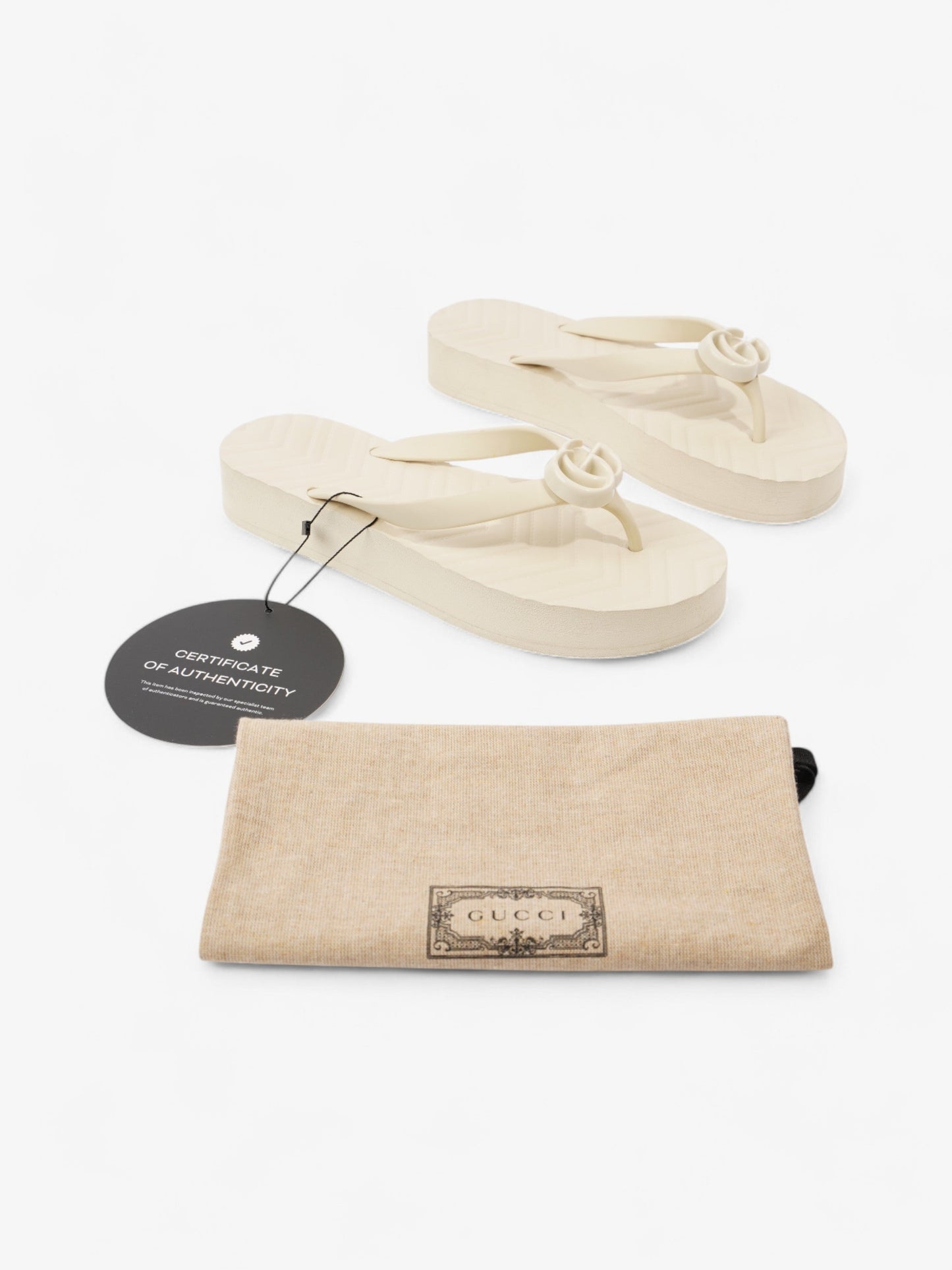 Gucci Double G Platform Sandal Cream Rubber EU 38 UK 5