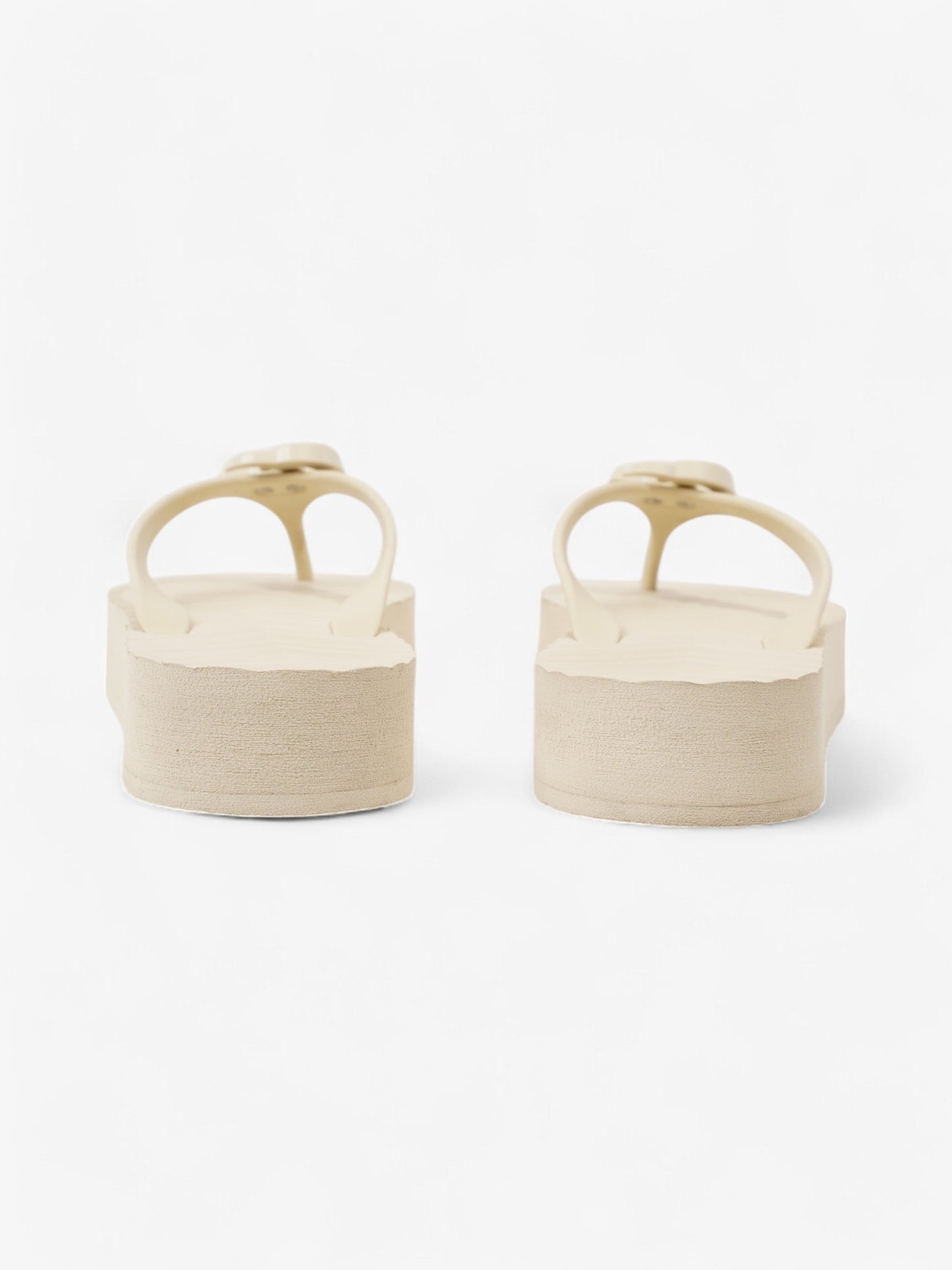 Gucci Double G Platform Sandal Cream Rubber EU 38 UK 5