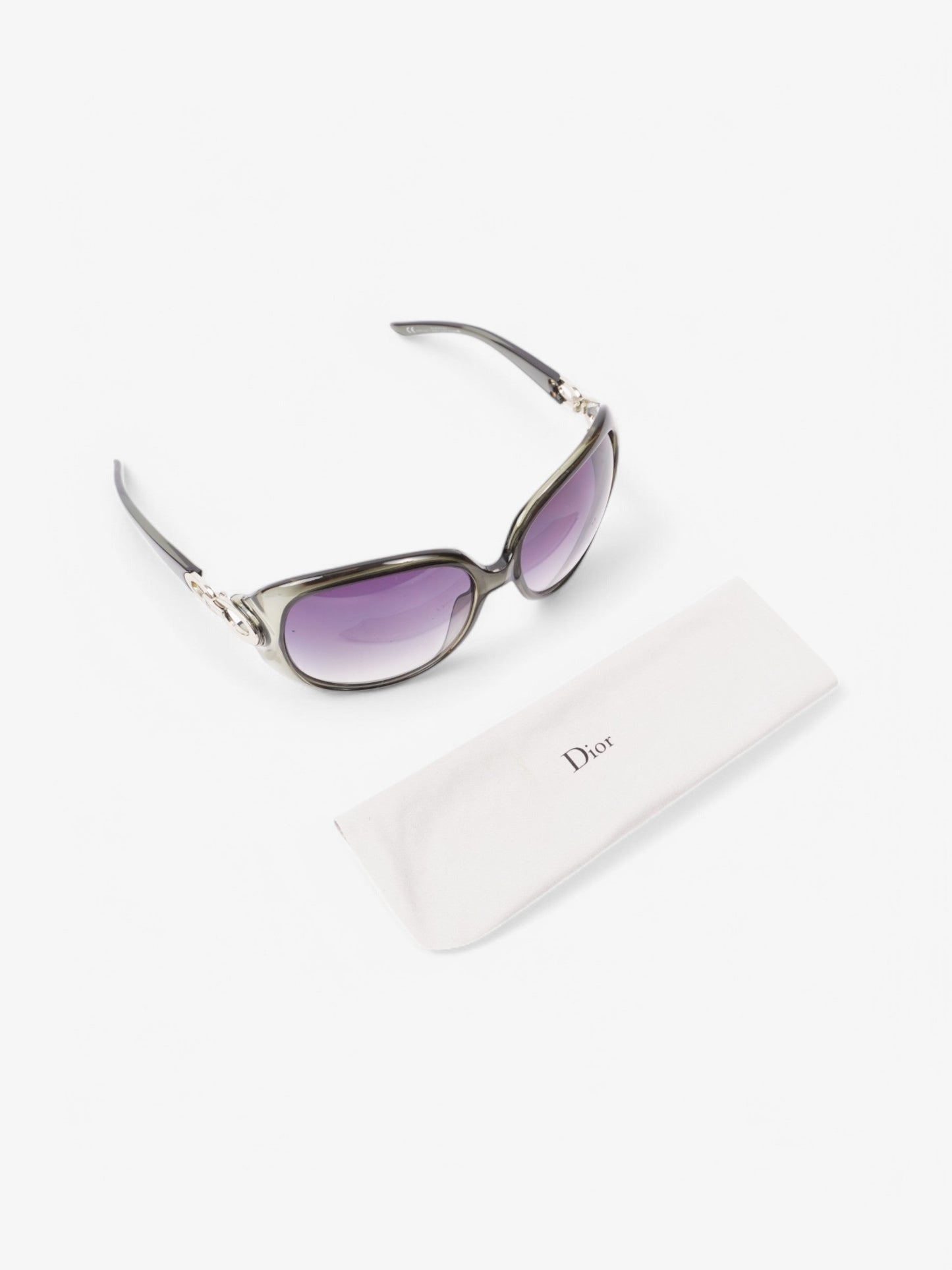 Christian Dior Circle Link Sunglasses Light Green / Silver Acetate 105cm