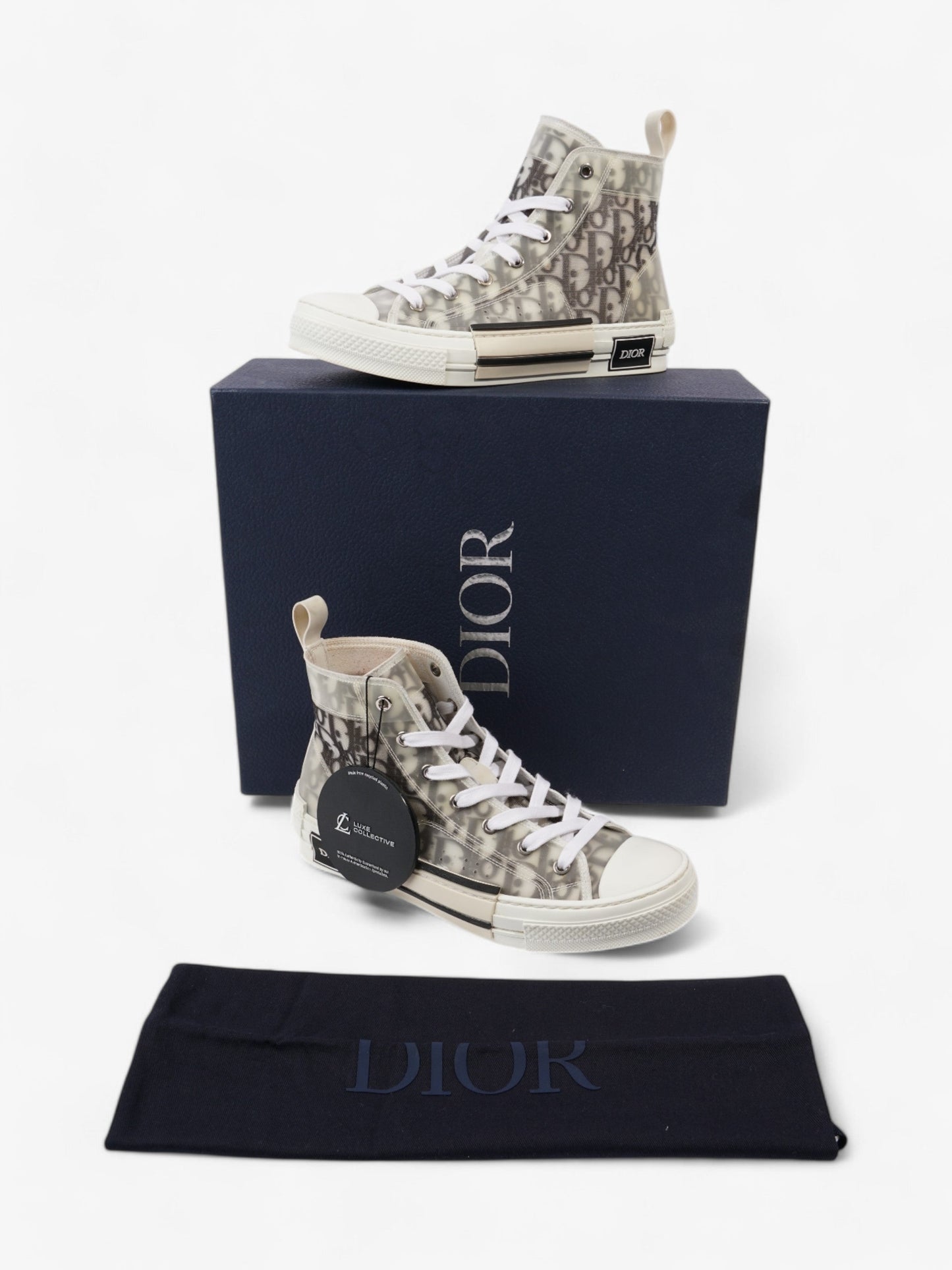Christian Dior B23 High-tops White / Grey Oblique Mesh EU 39 UK 6